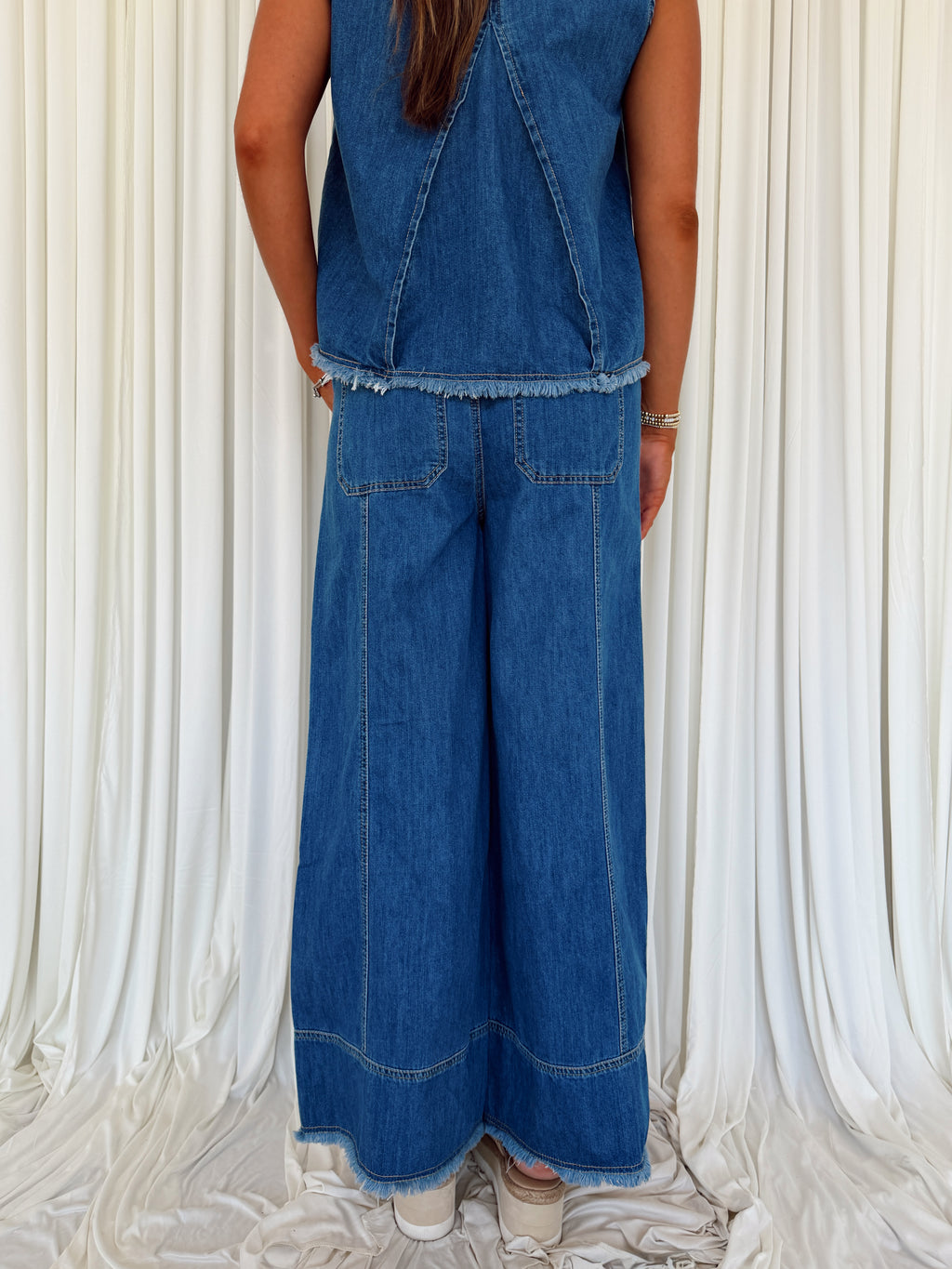 Denim Drawstring Pants