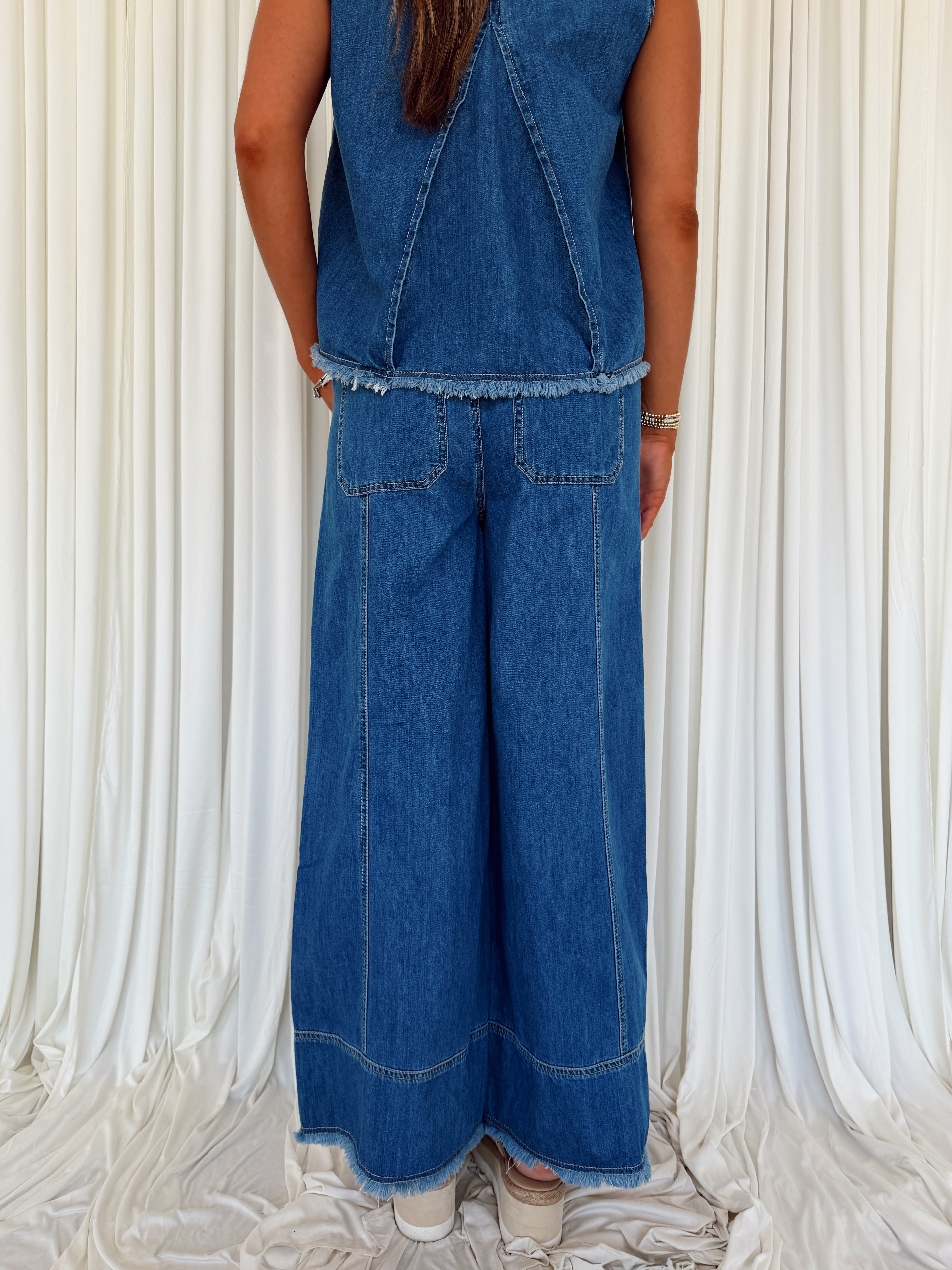 Denim Drawstring Pants