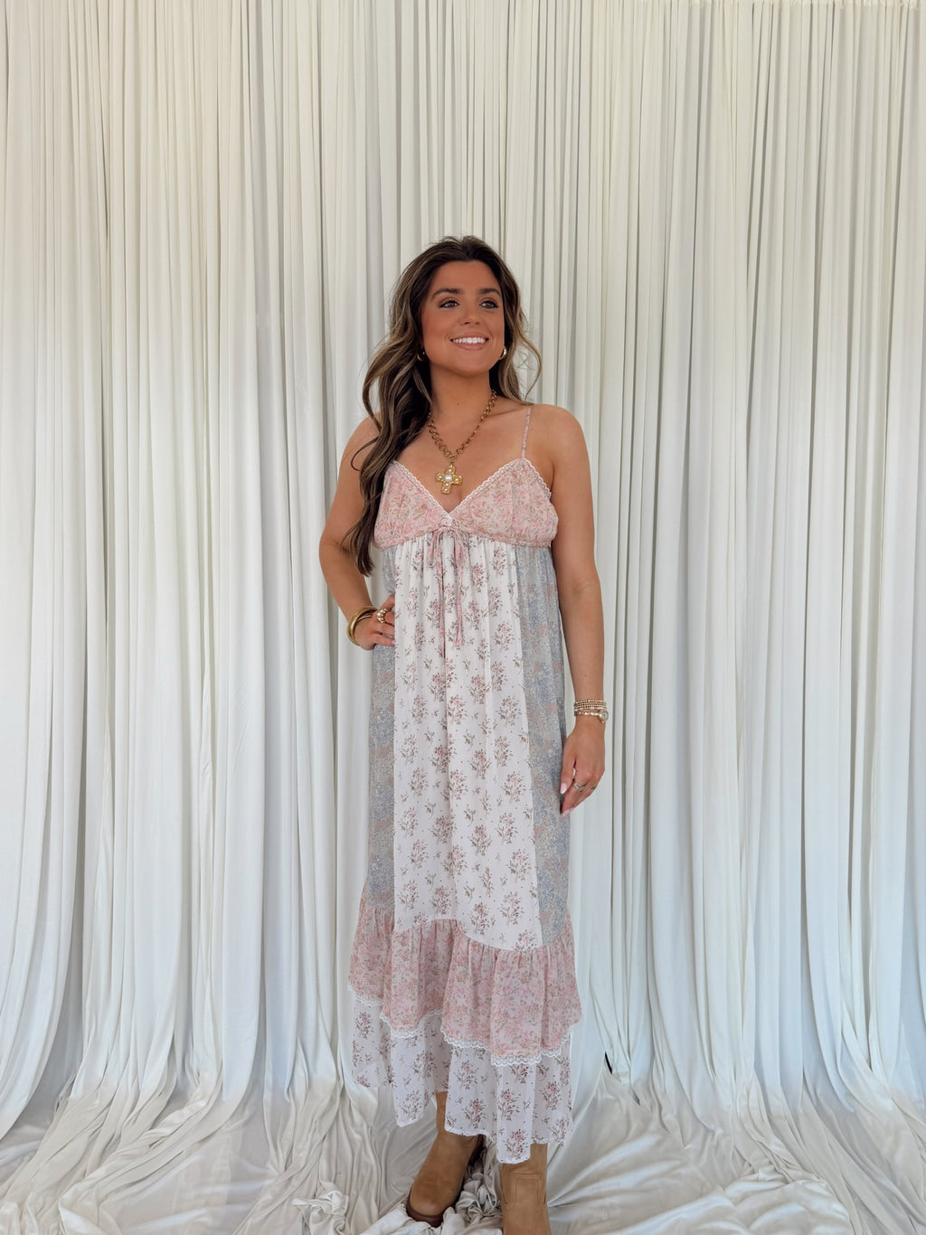 Multiprint Cami Maxi Dress