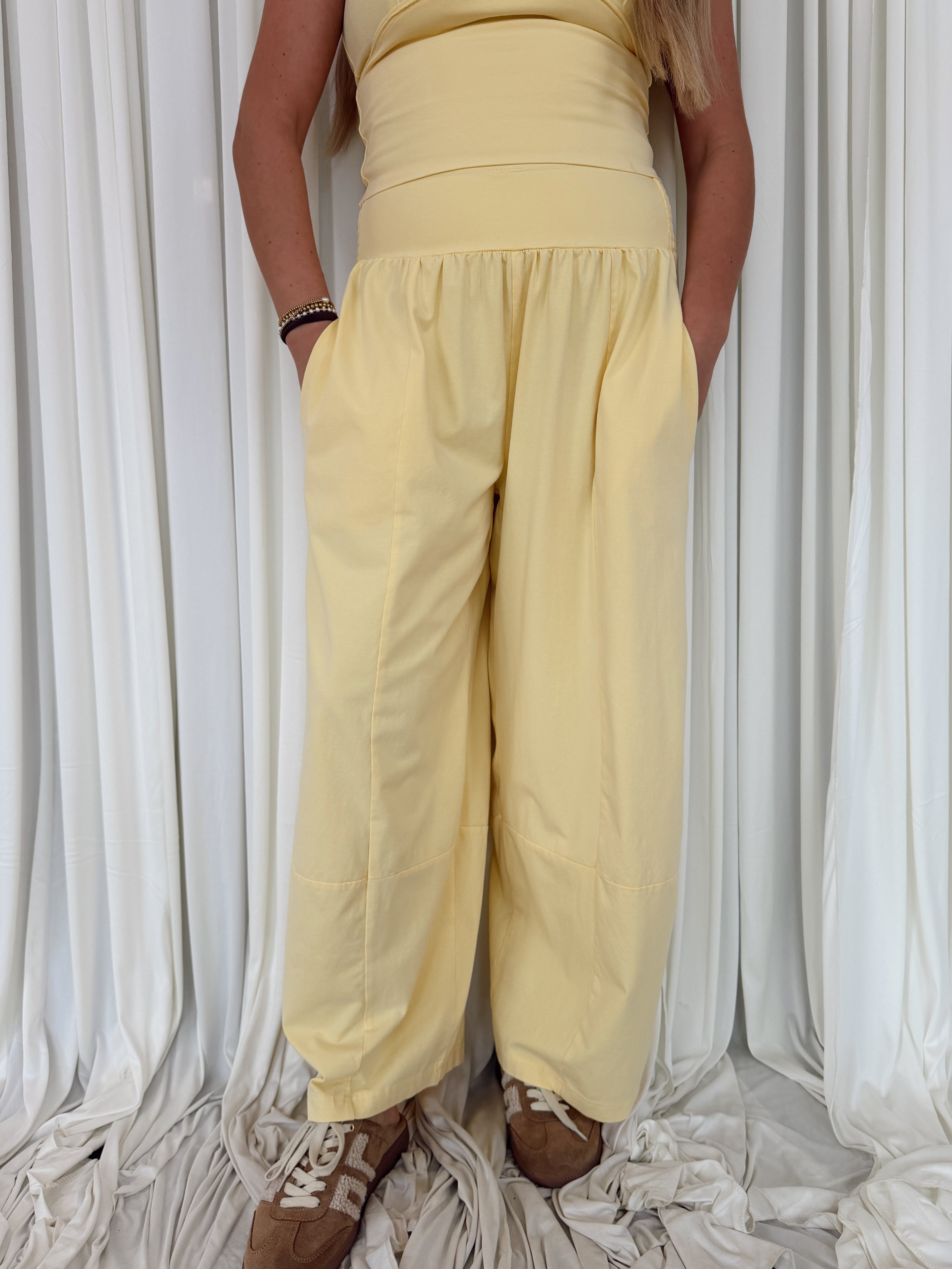 Mineral Washed Wide Leg Pants