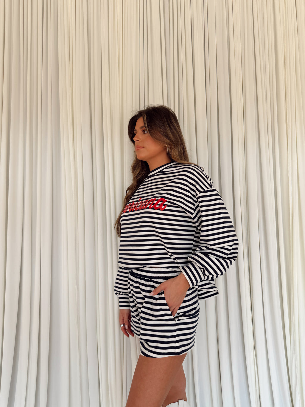 American Girl Oversized Striped T-shirt