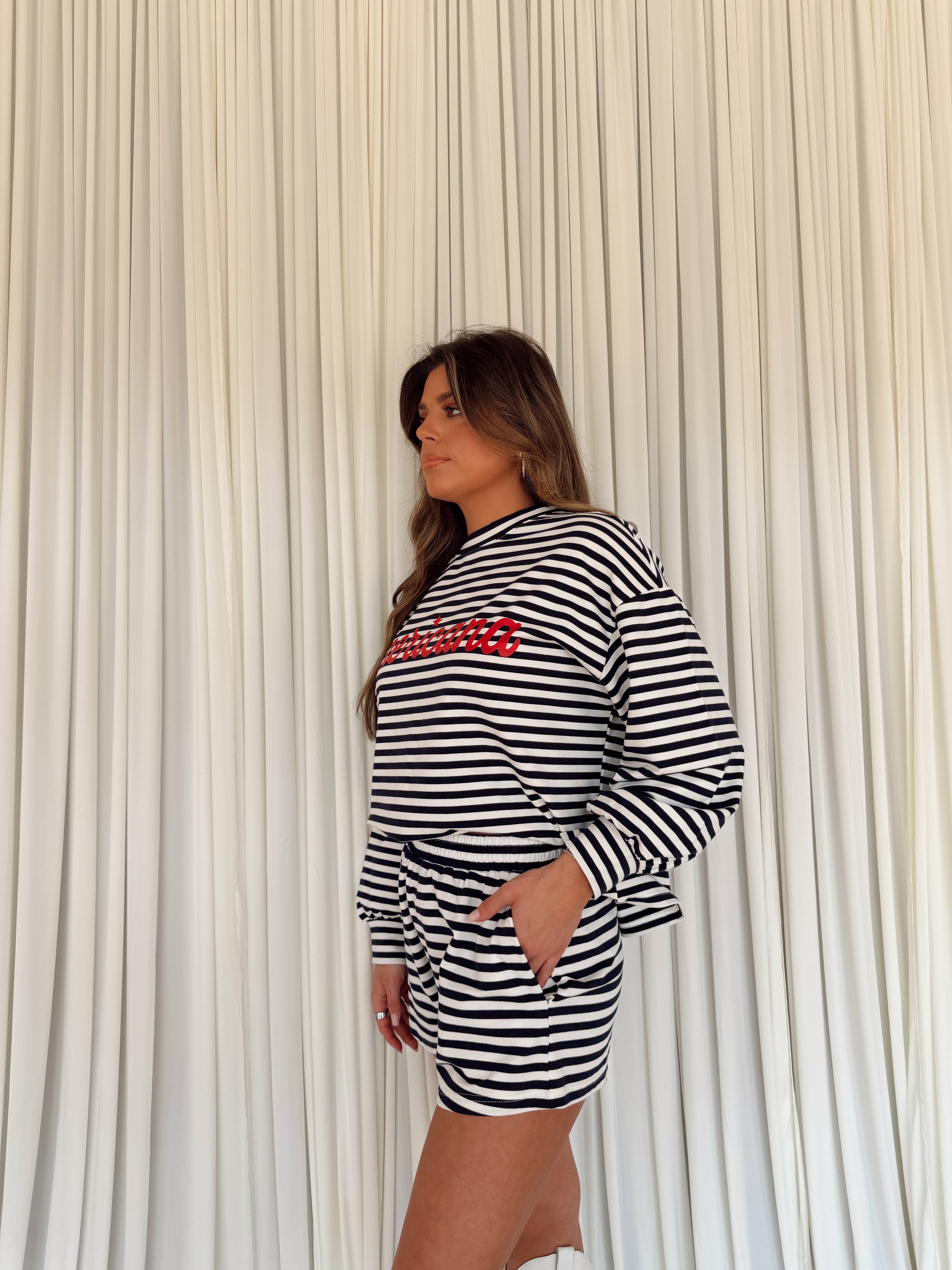 American Girl Oversized Striped T-shirt
