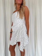 Strapless Polka-Dot Mini Dress