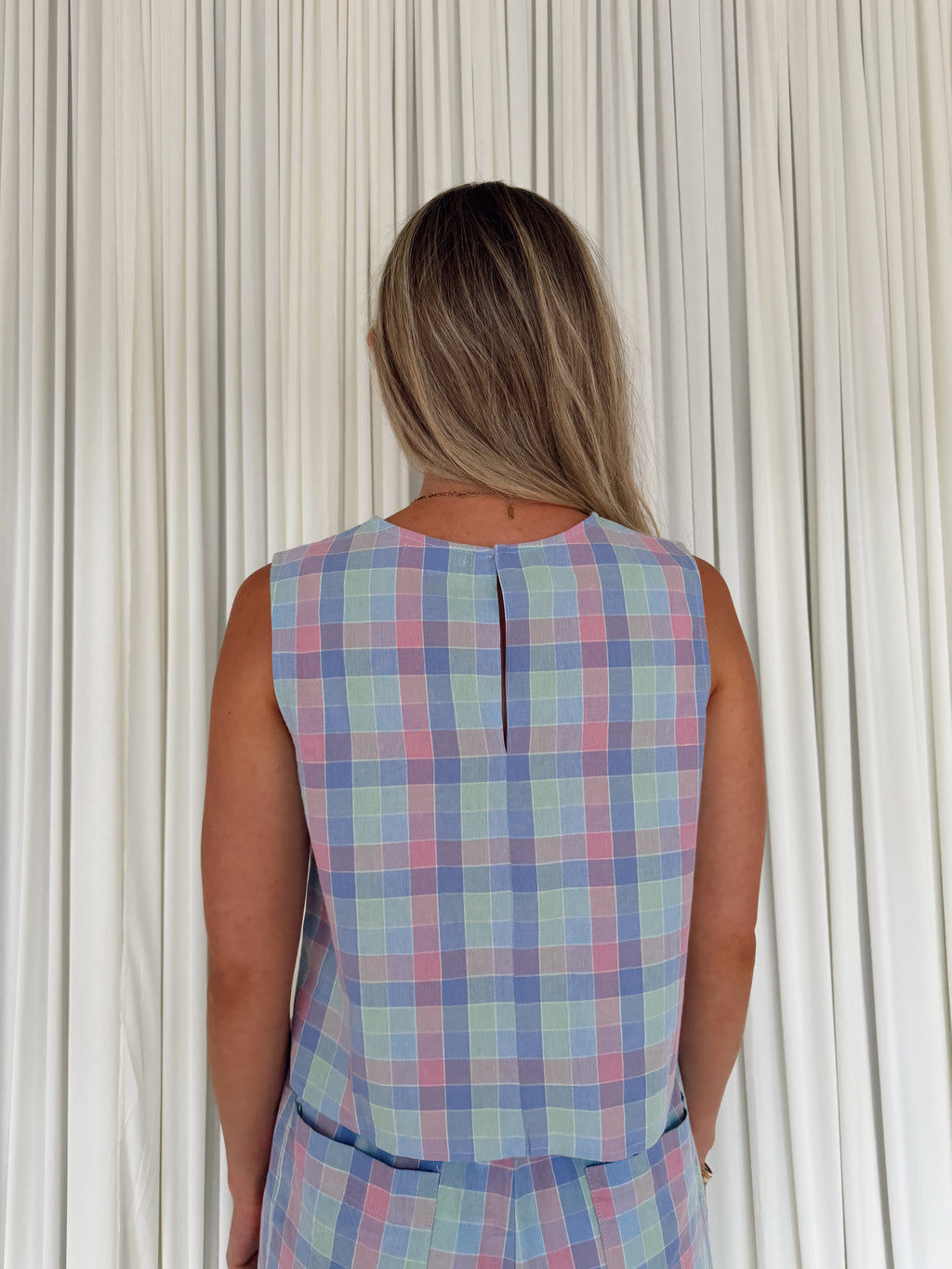 Pastel Plaid Top