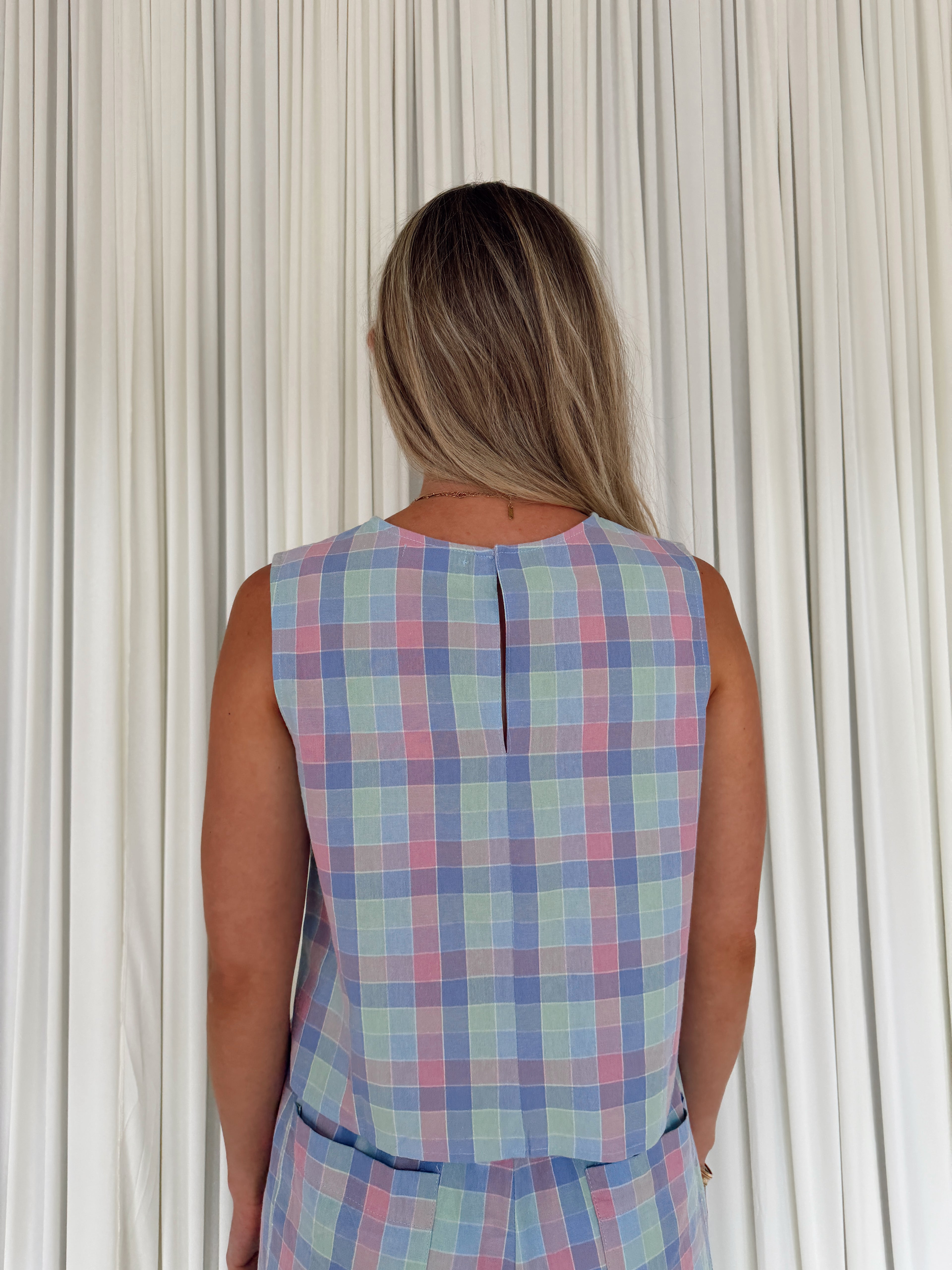 Pastel Plaid Top
