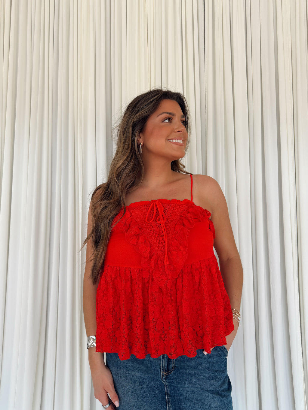 Floral Ruffled Babydoll Cami Top
