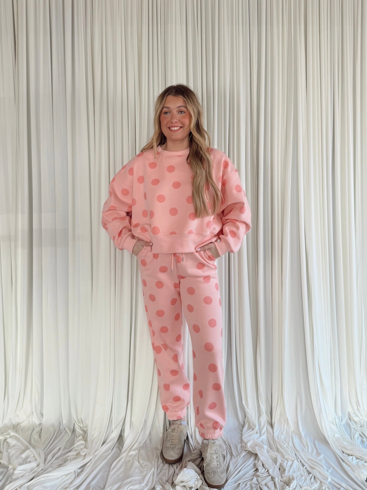 Blush Polka Dot Sweatpants