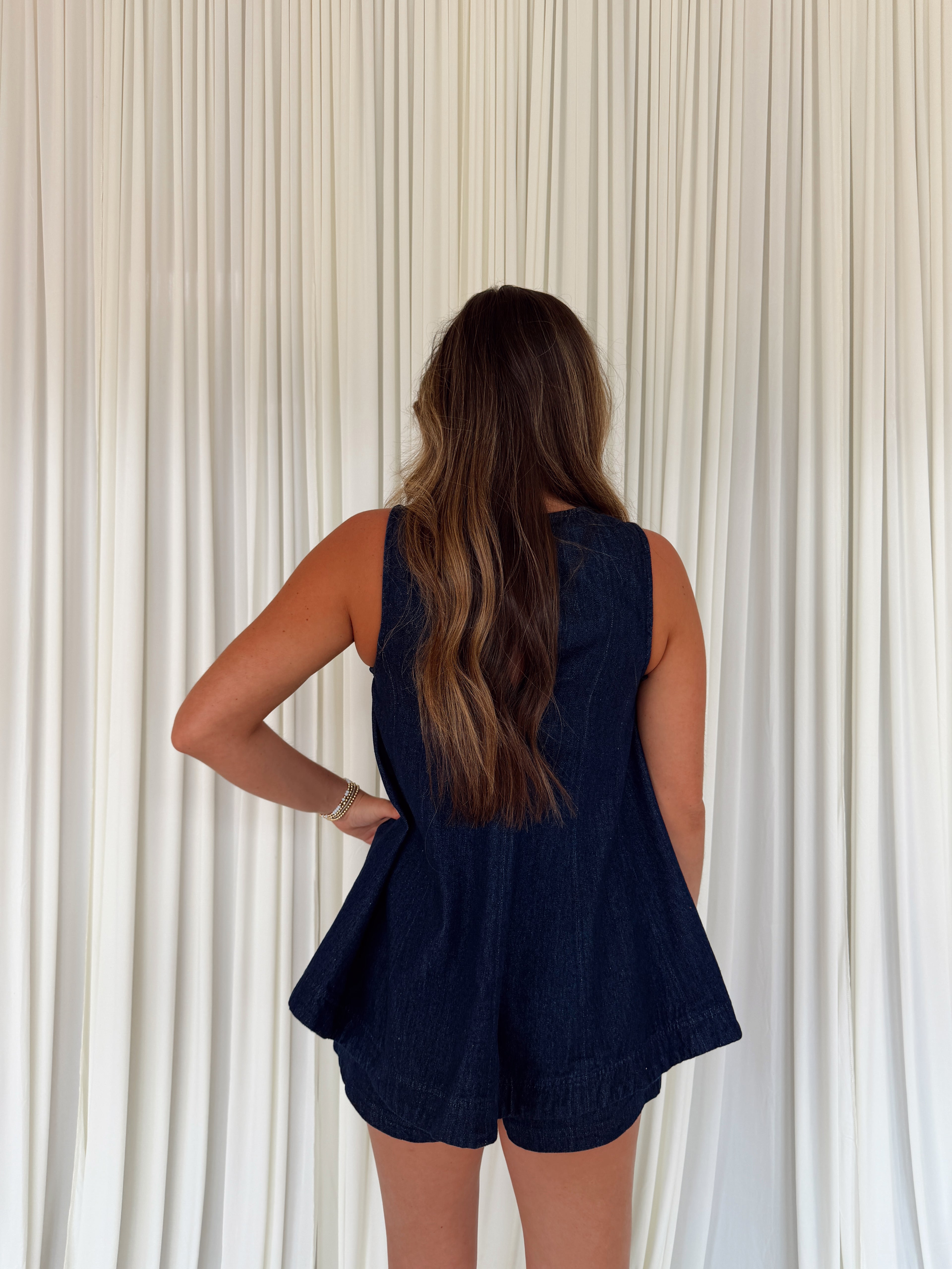 Denim Longline Sleeveless Top