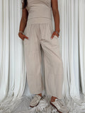 Mineral Washed Wide Leg Pants