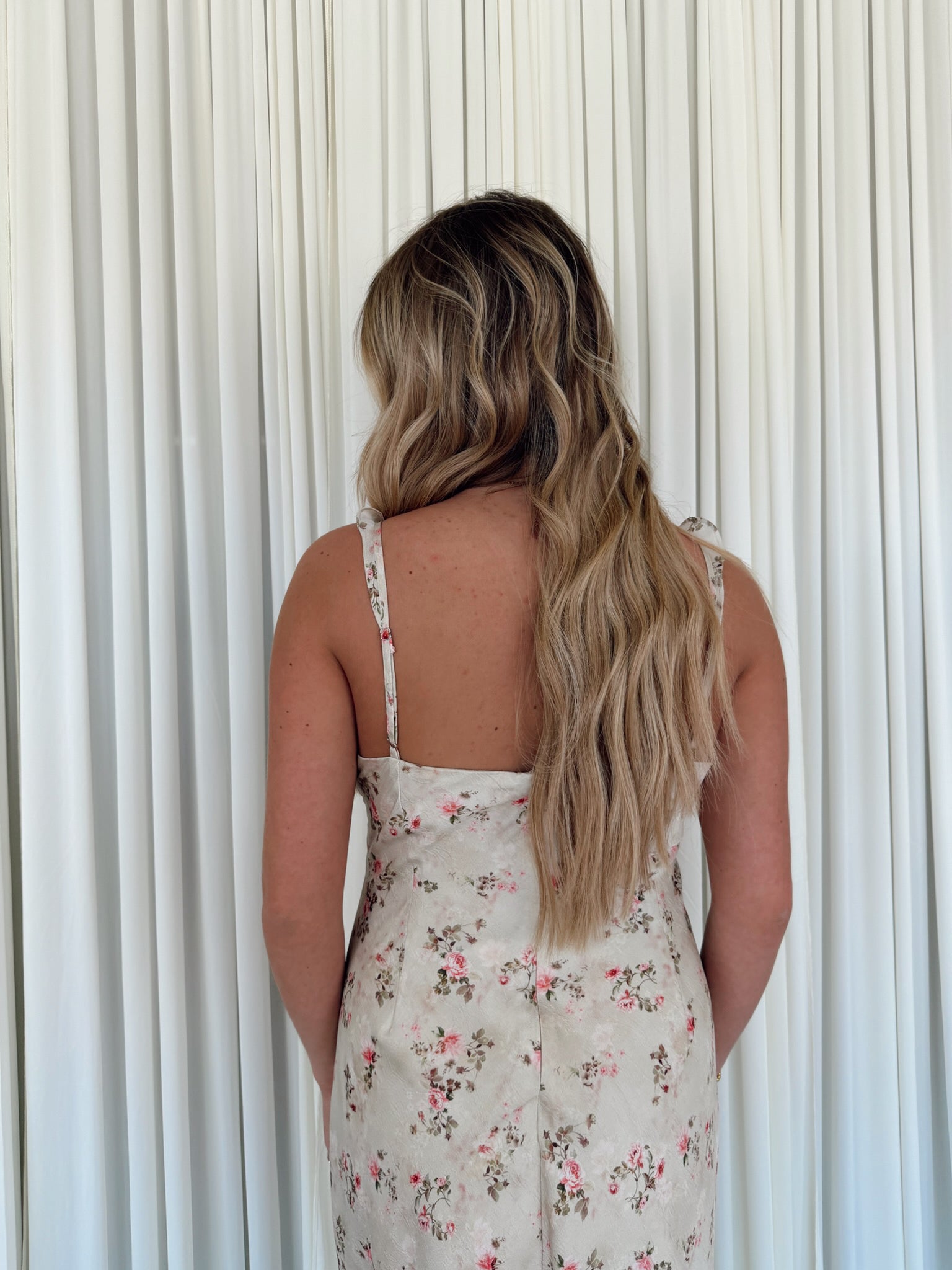 Floral Satin Maxi Dress