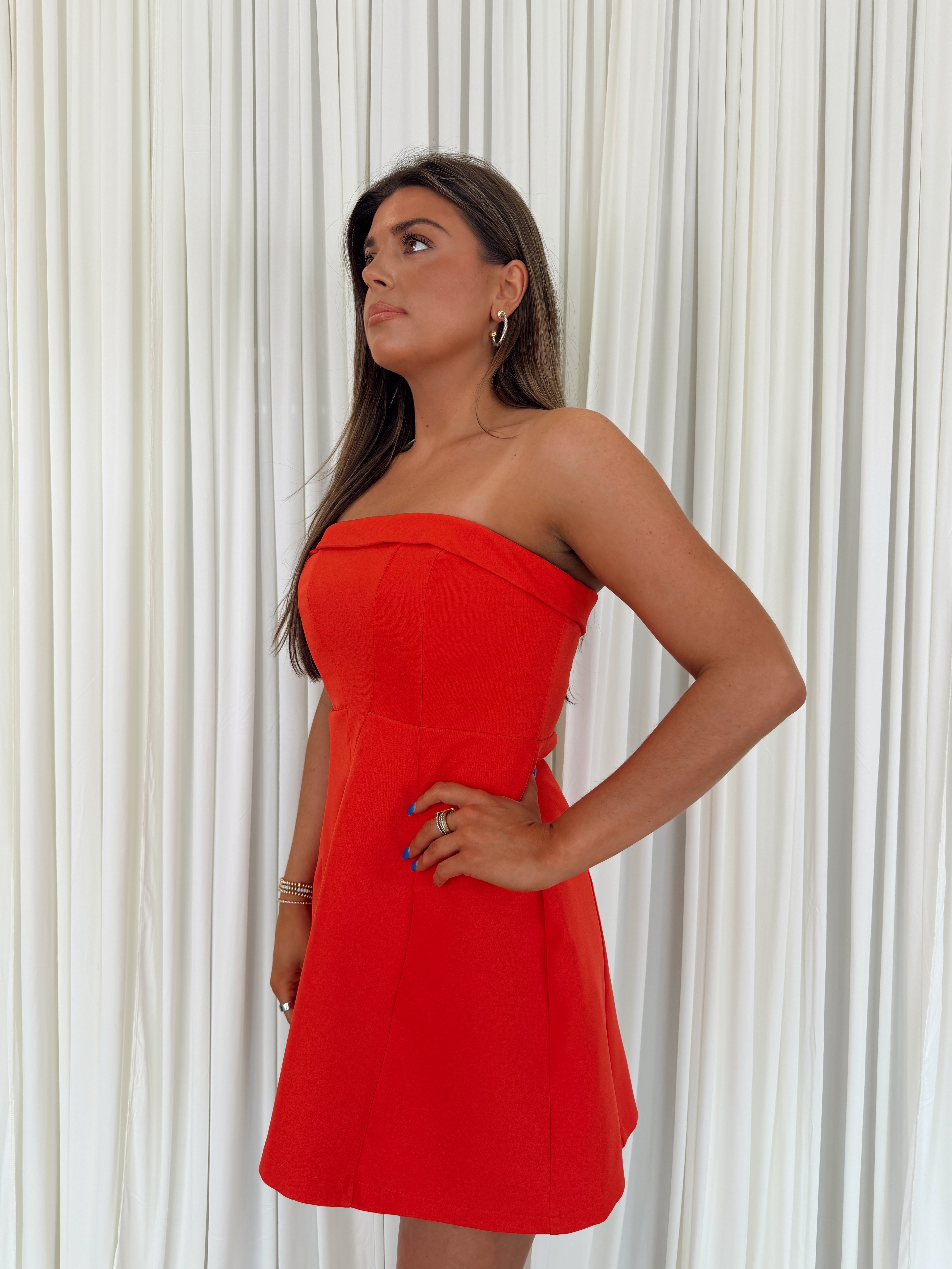 Strapless Fold Mini Dress