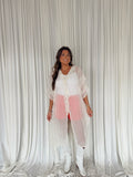 Chiffon Ruffled V-Neck Cover Up