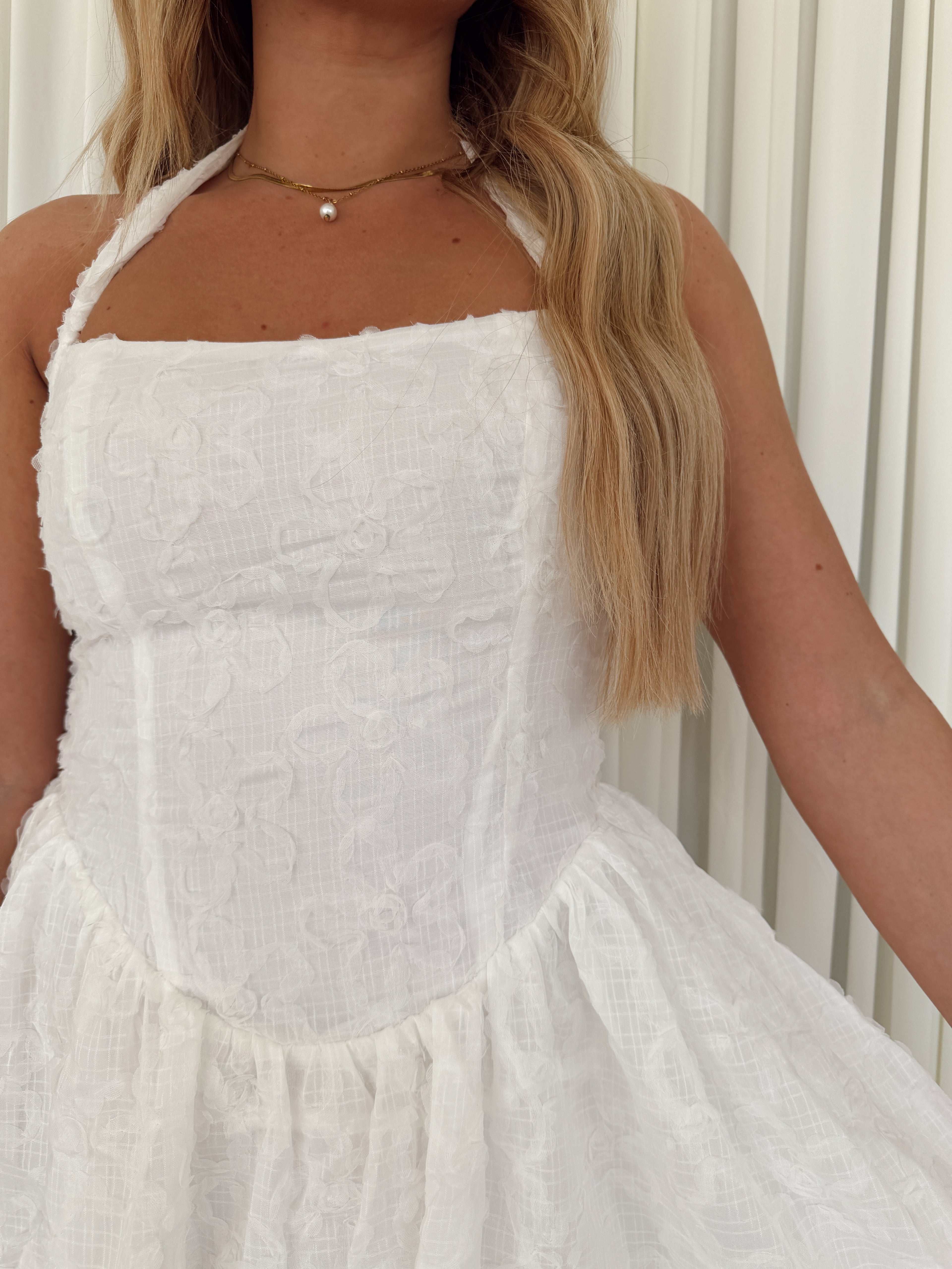 Halter Embellished Mini Dress