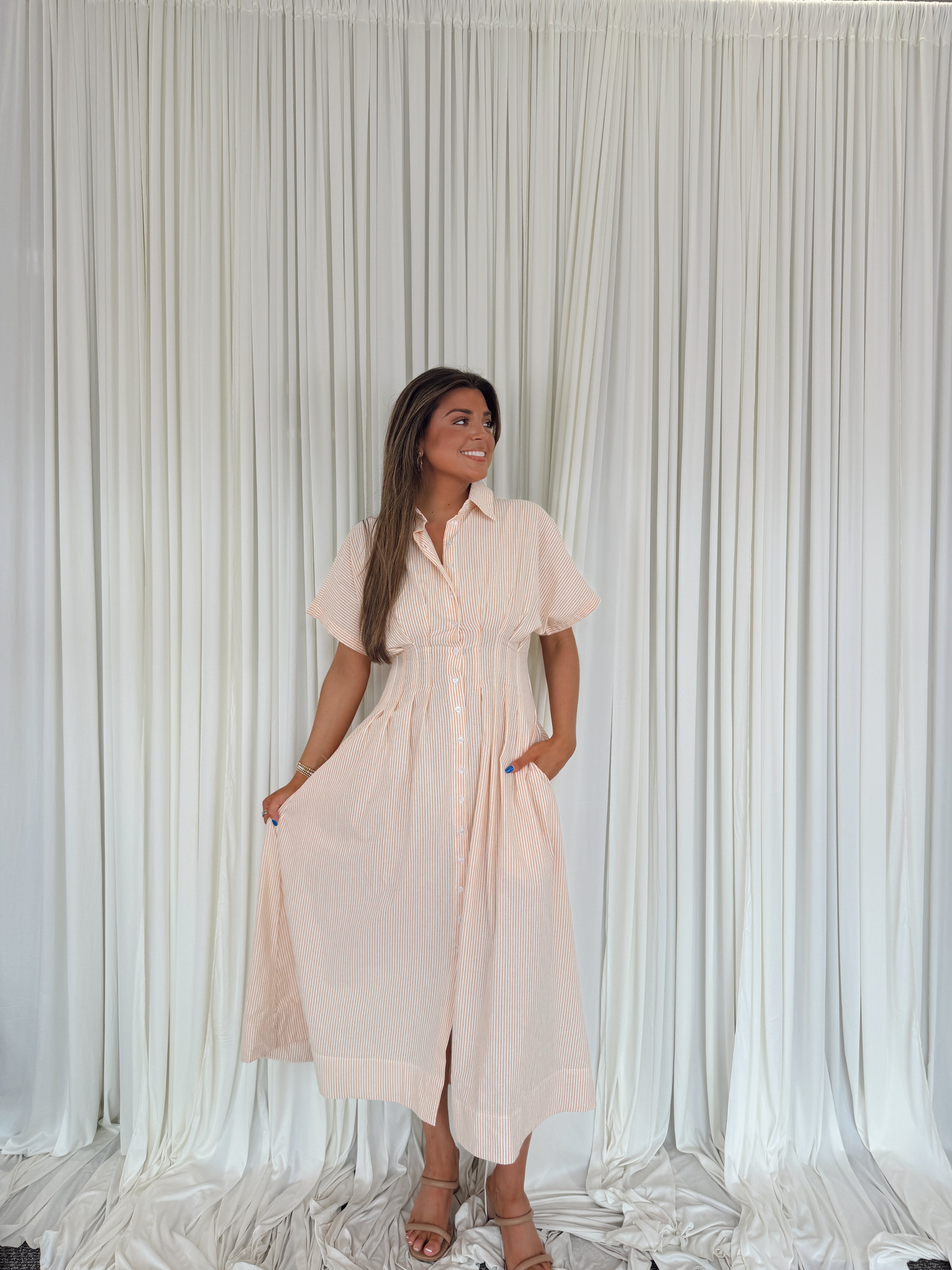 Bonnie Buttondown Woven Midi Dress