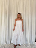 Crochet Lace Paneled Maxi Dress