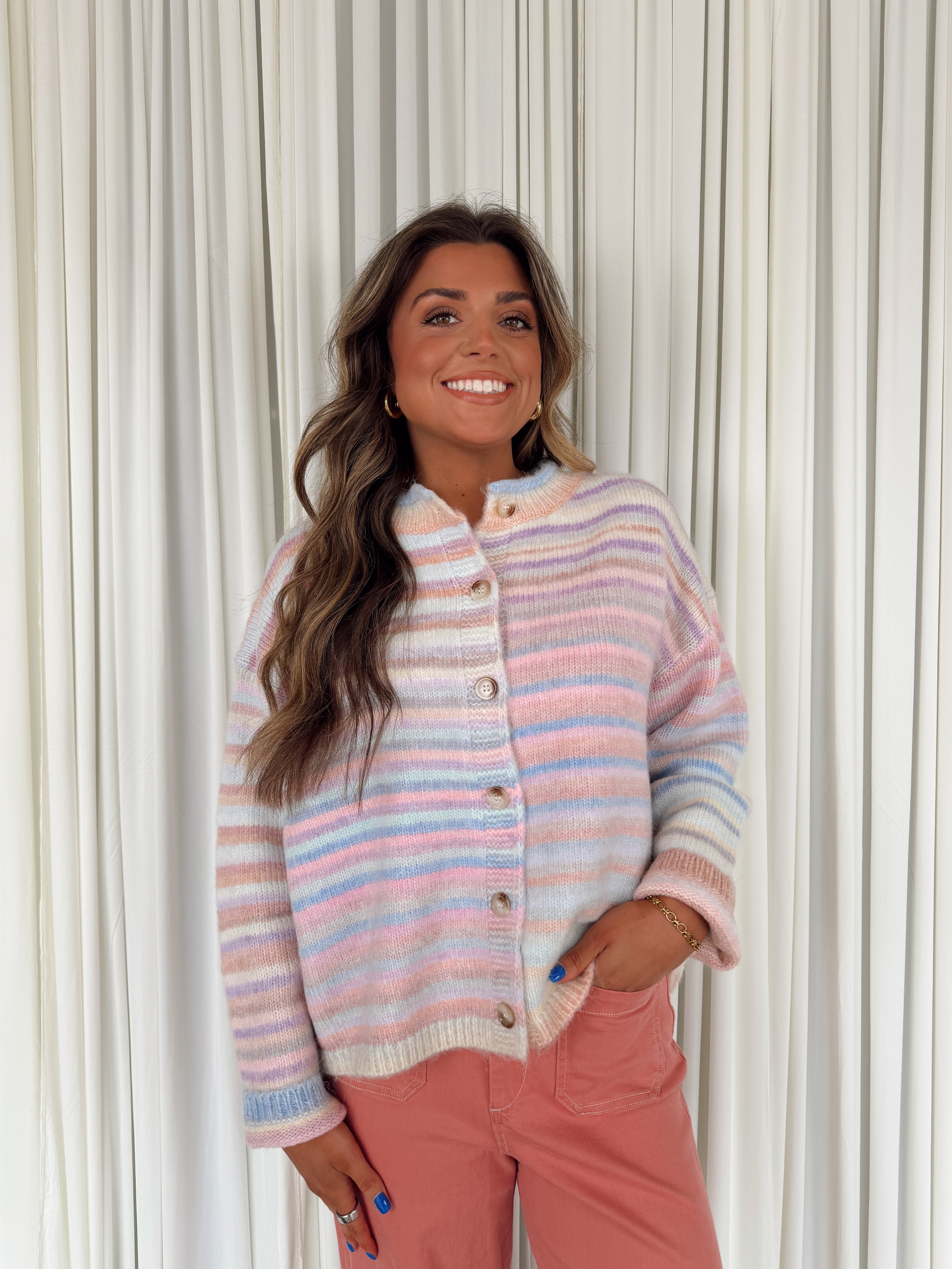 Button-Up Knit Sweater Cardigan