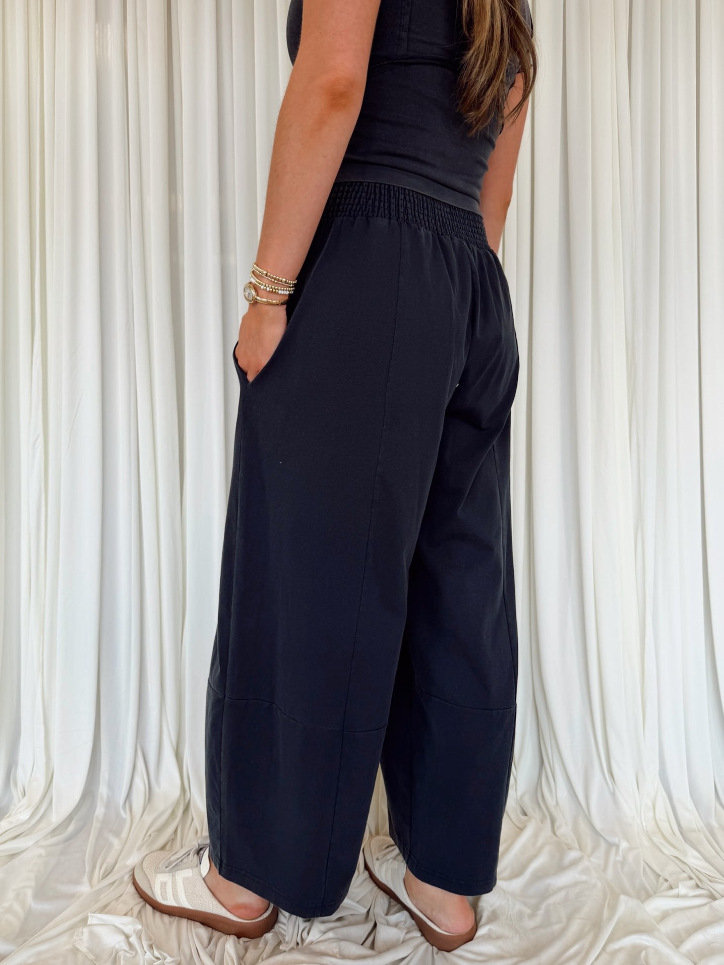 Mineral Washed Wide Leg Pants