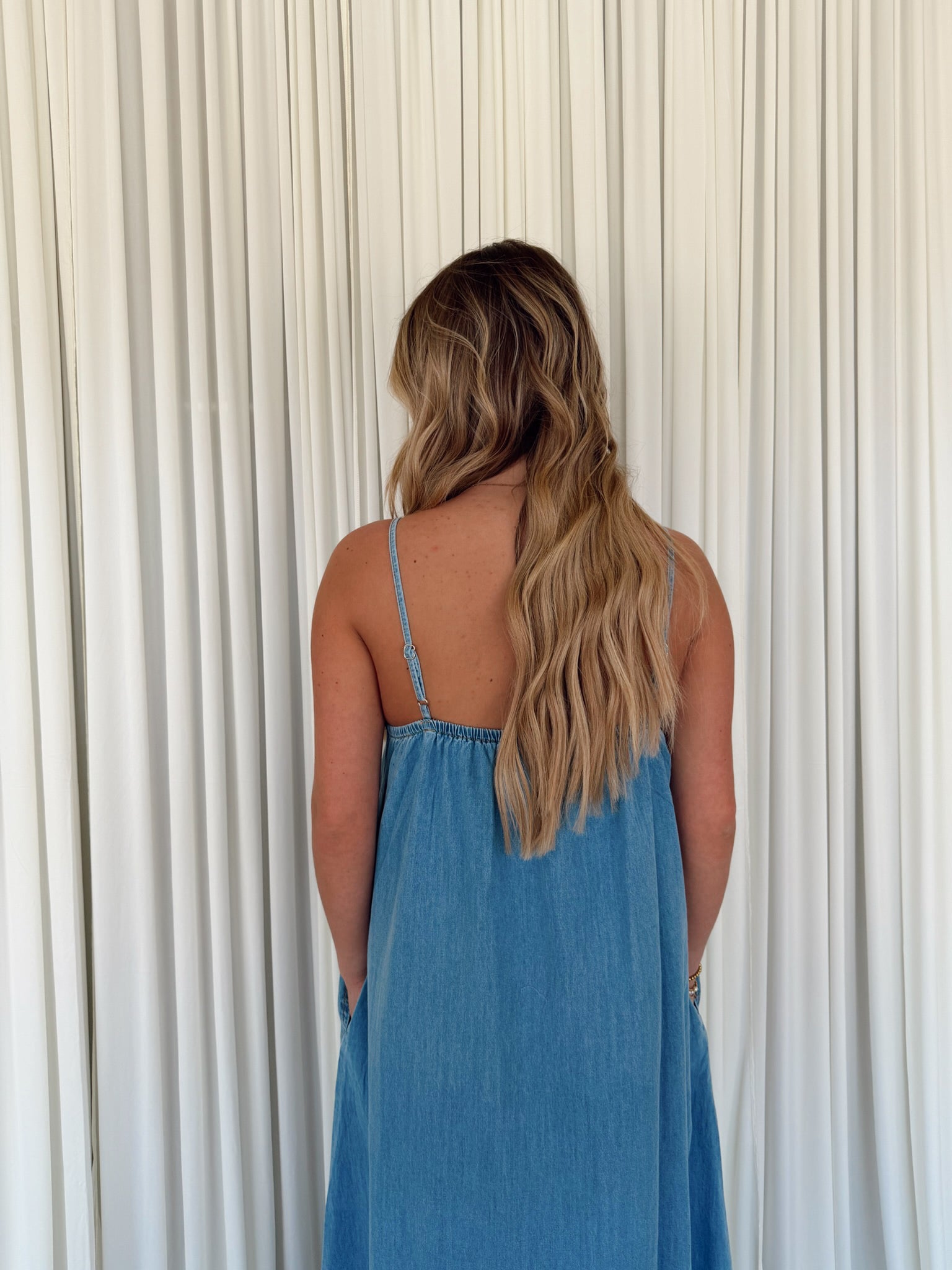 Denim Chambray Maxi Dress