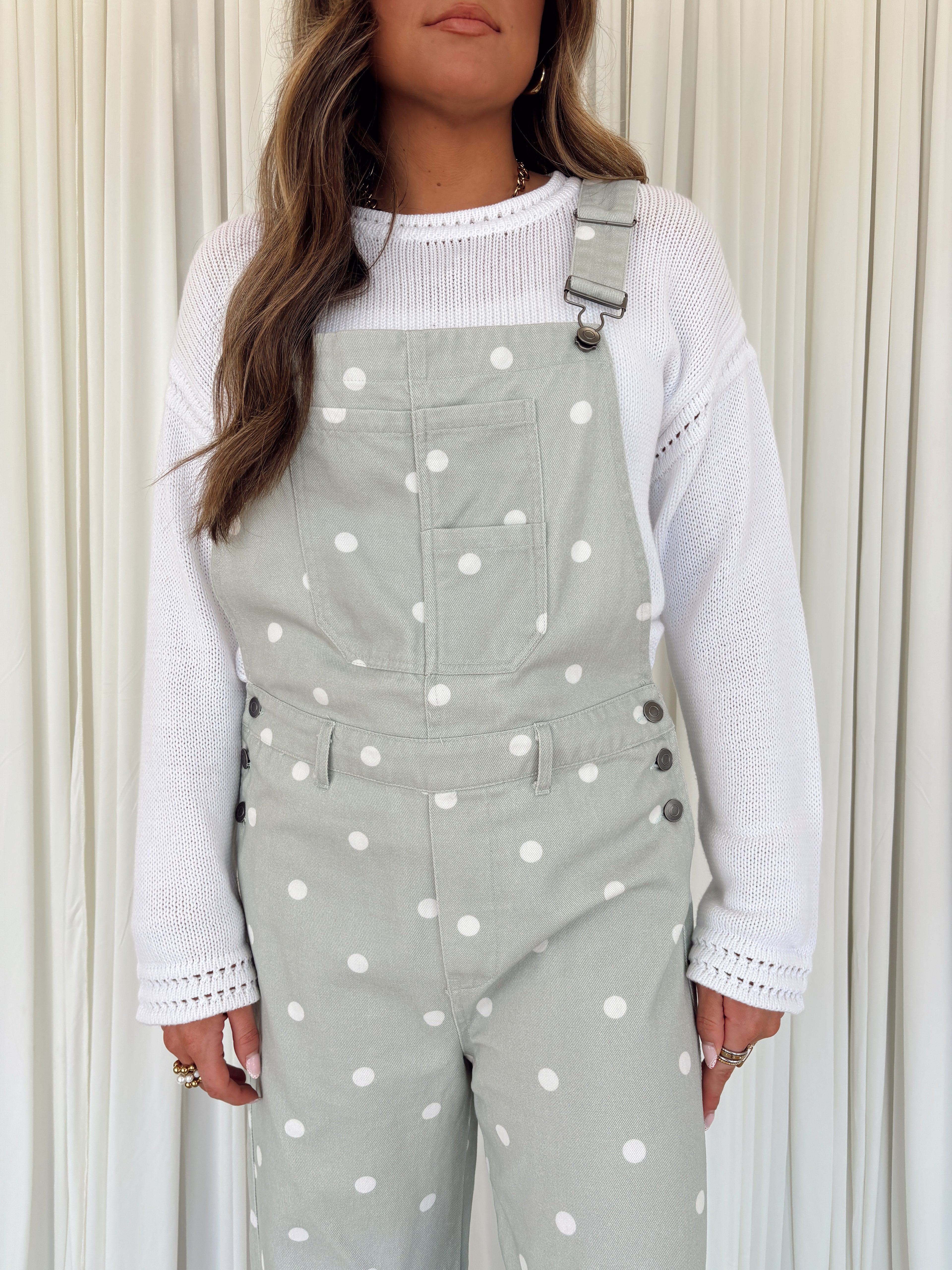 Polka Dot Barrel Overall Jumpsuit