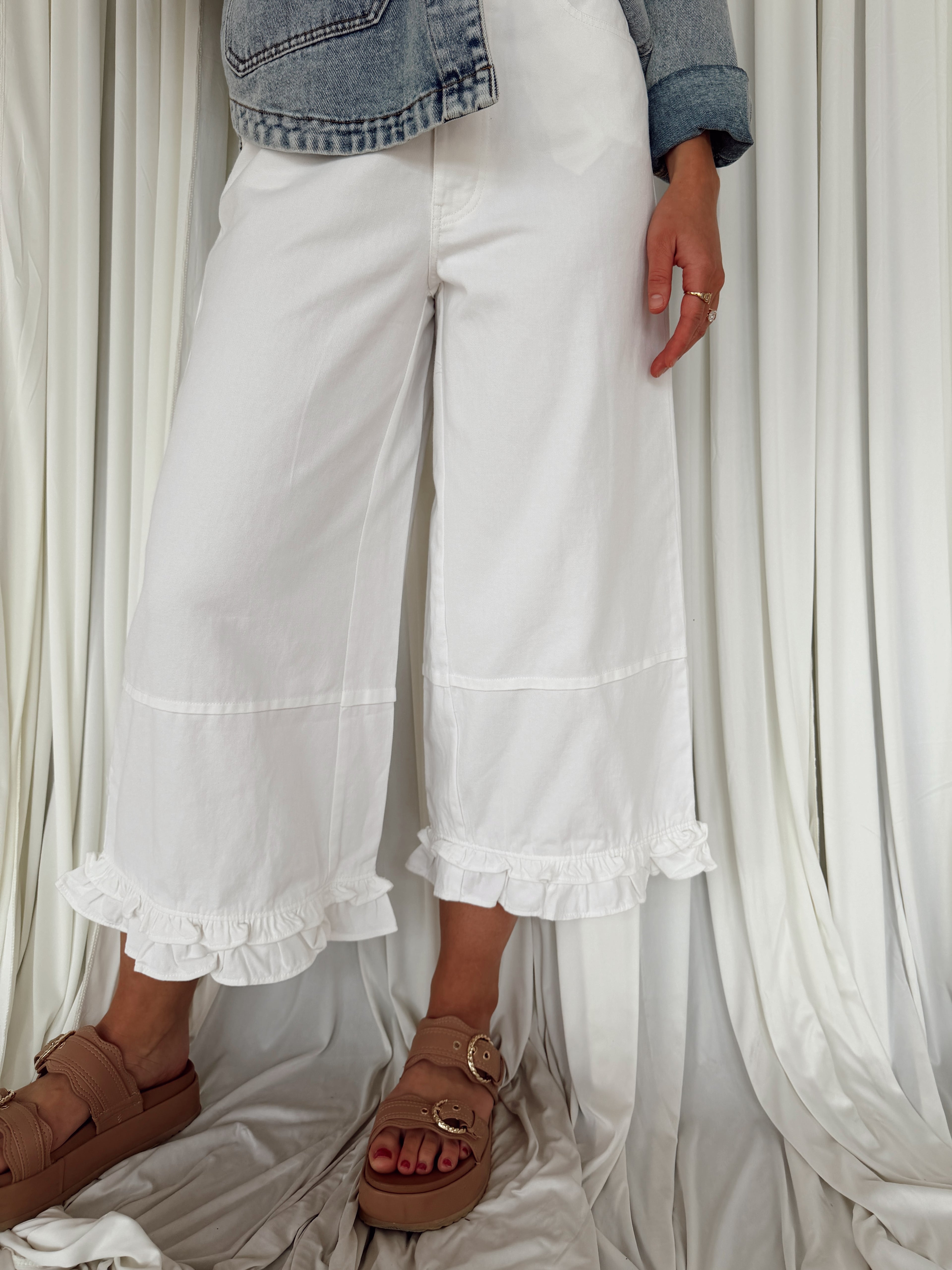 Ruffled Hem Pants