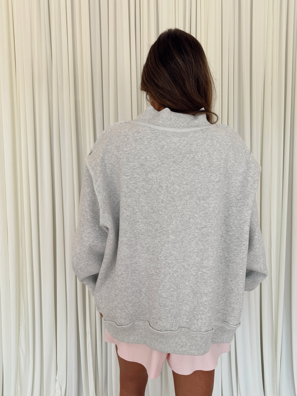 Polka-Dot Mock Neck Sweatshirt