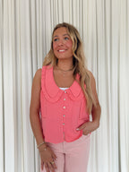 Ruffle Collared Tank Blouse