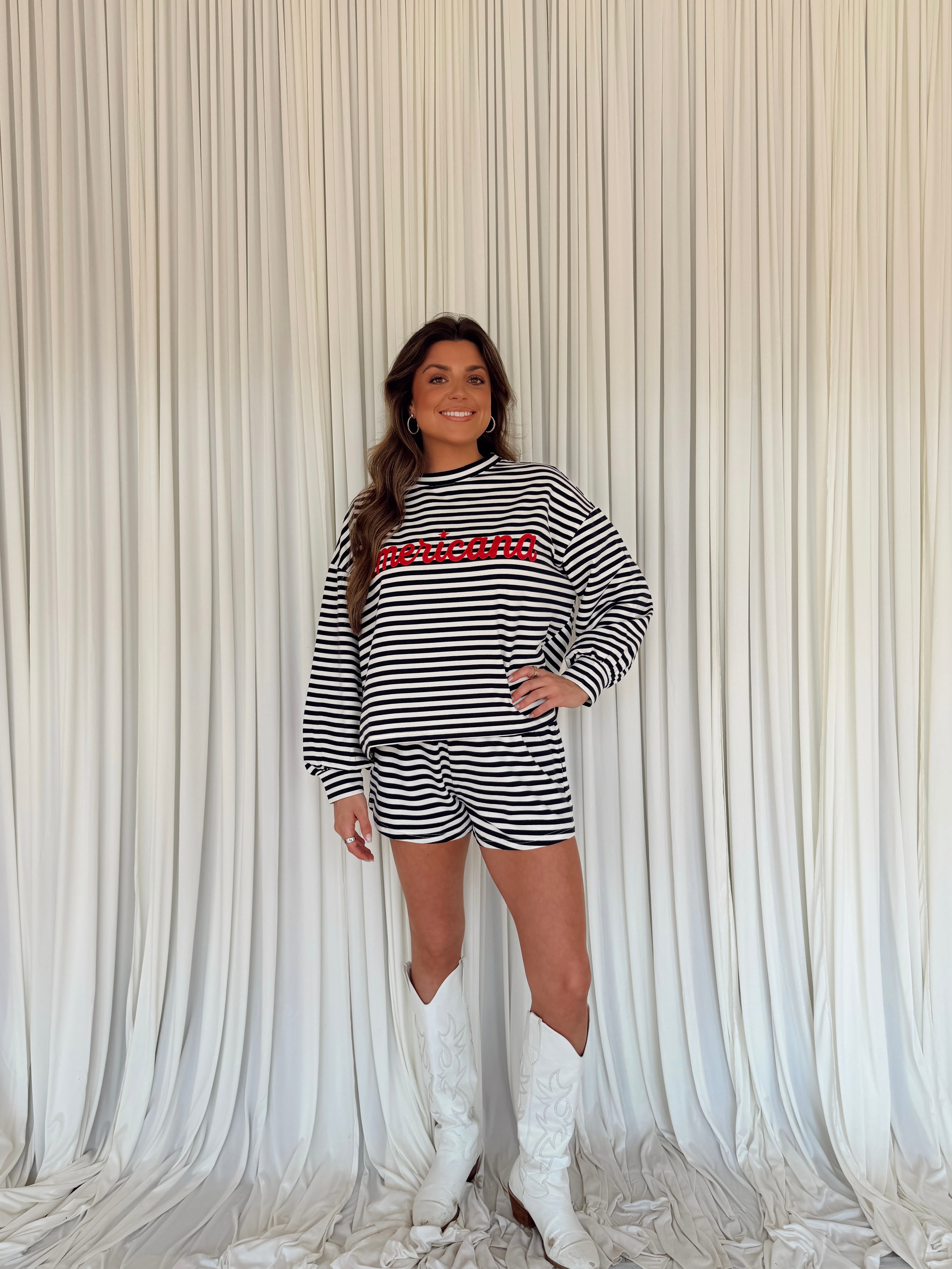 American Girl Oversized Striped T-shirt