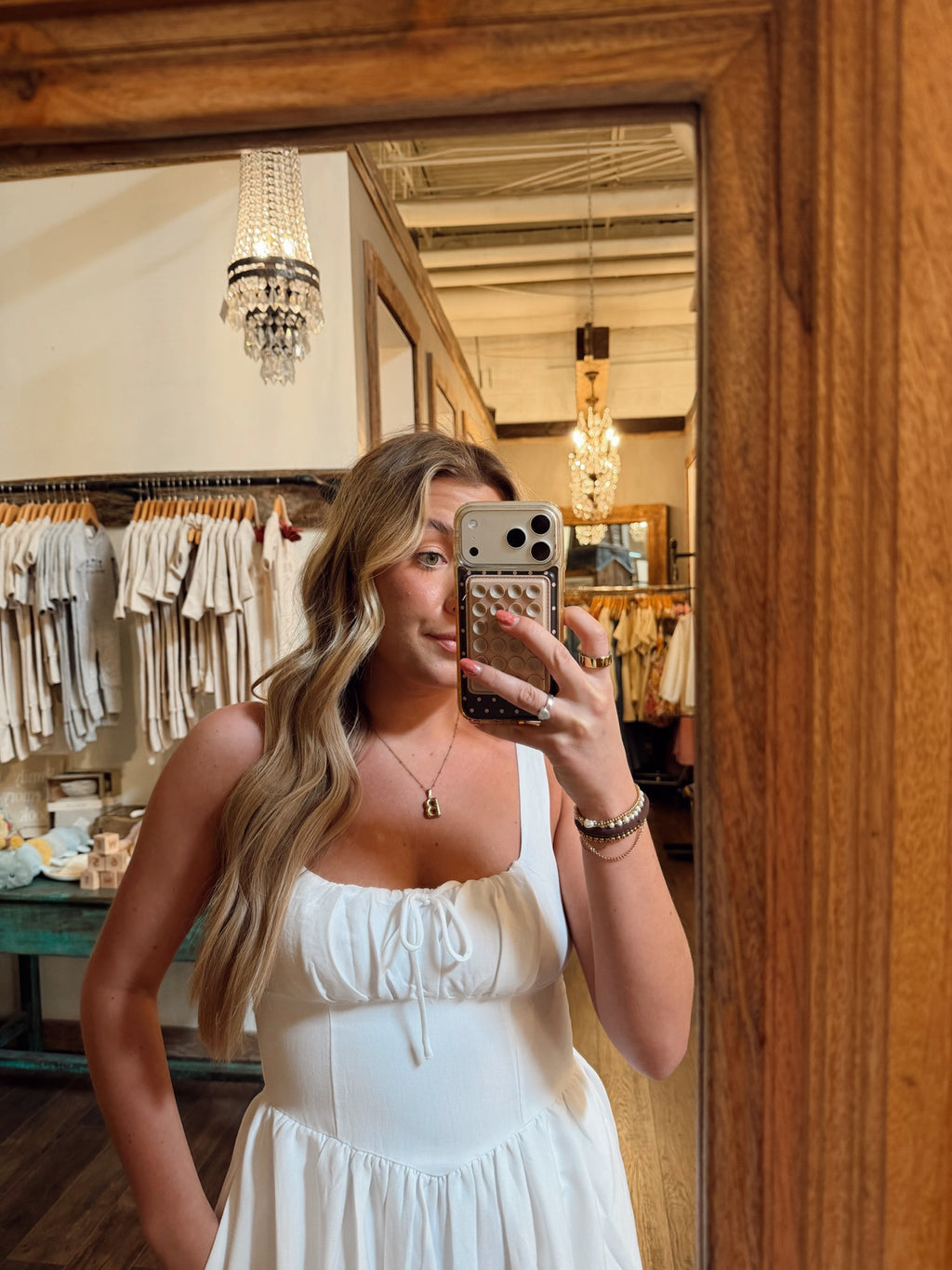 Front Tie Corset Midi Dress