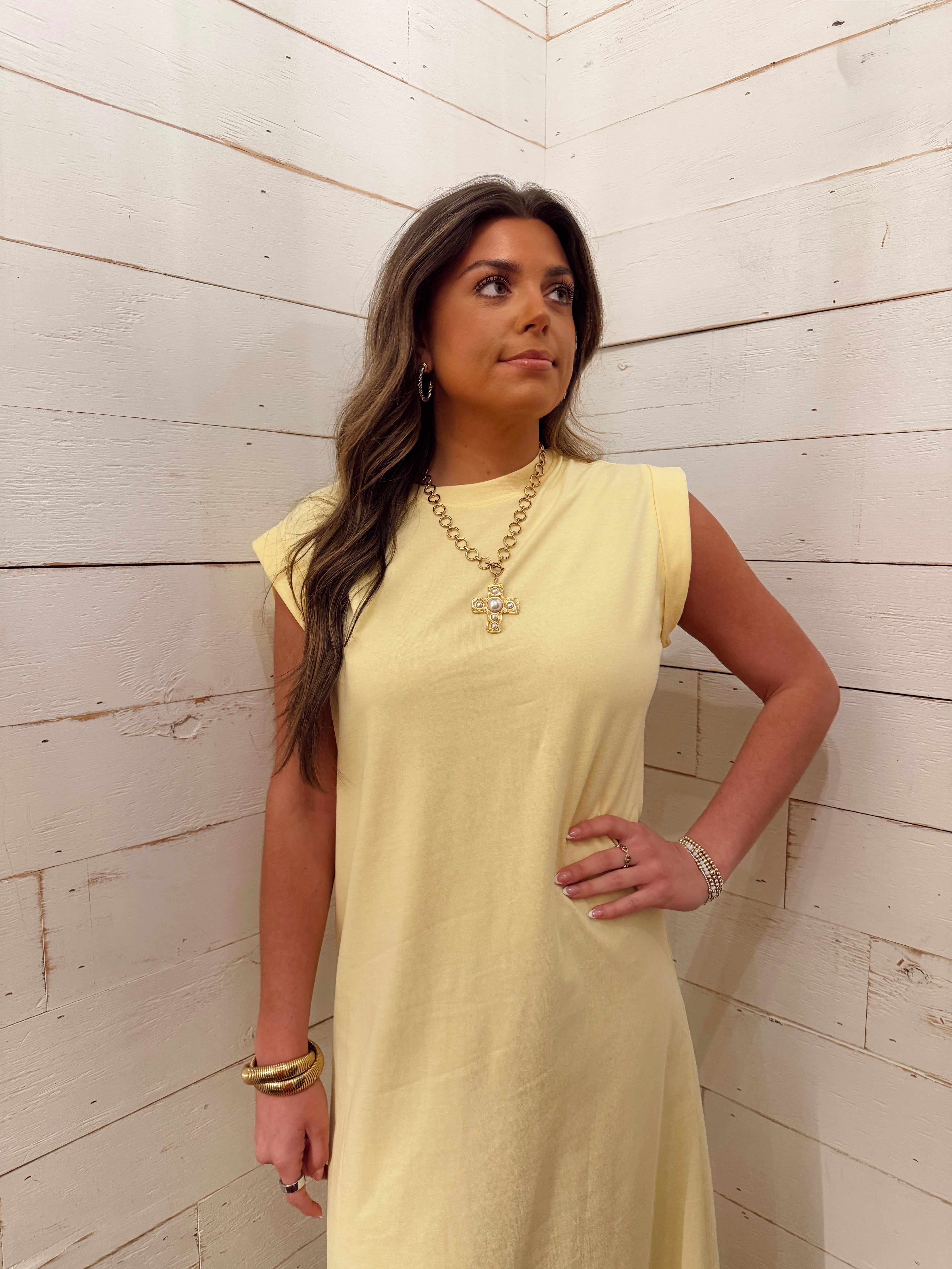 Cap Sleeve Knit Midi Dress