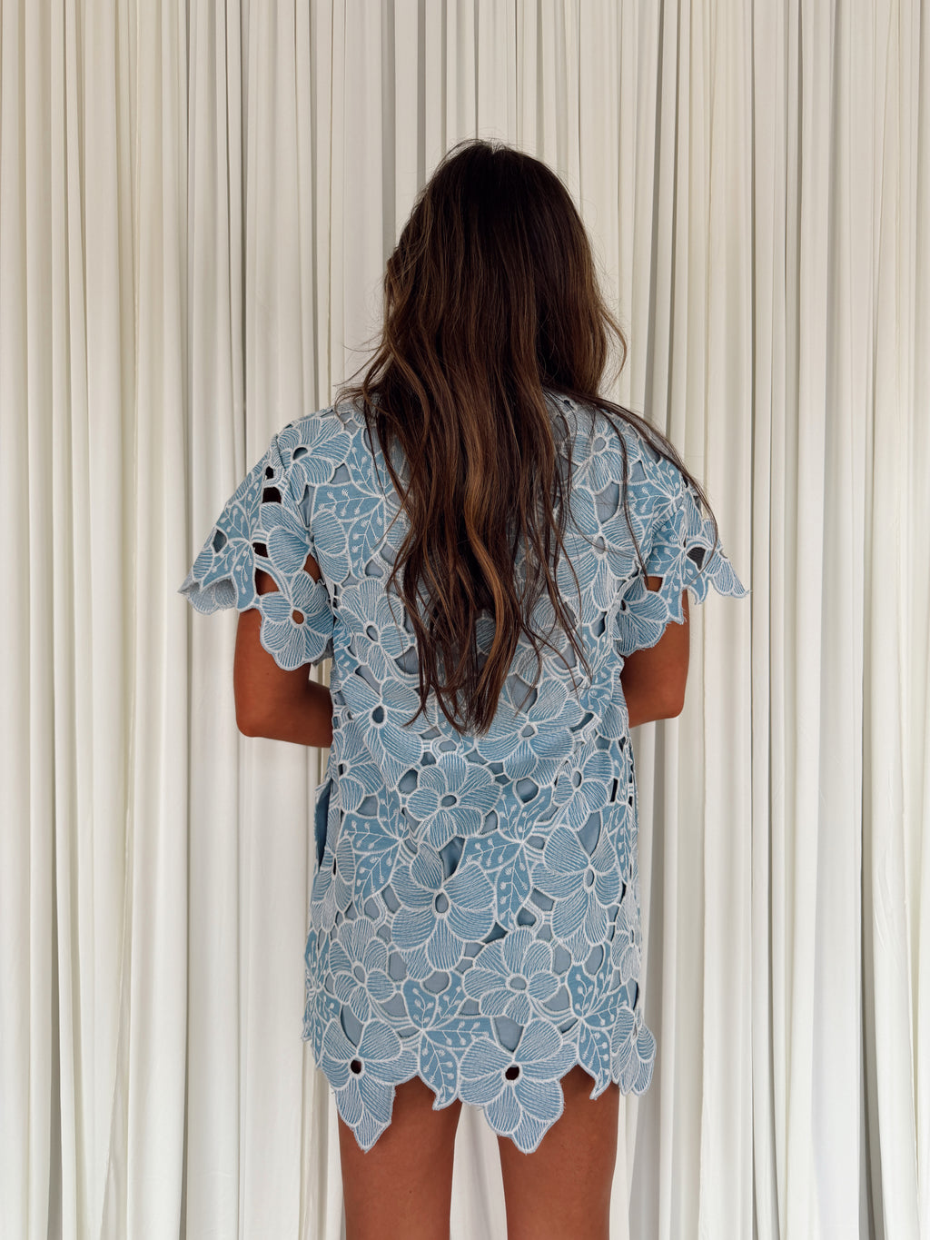 Floral Embroidered Lace Mini Dress