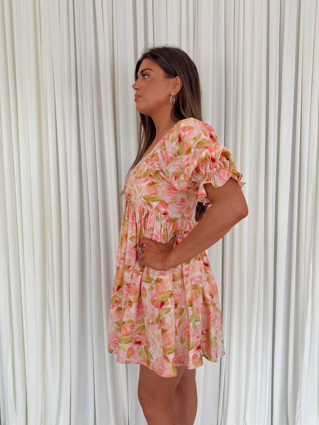 Tencel Floral Smocking Detailed Mini