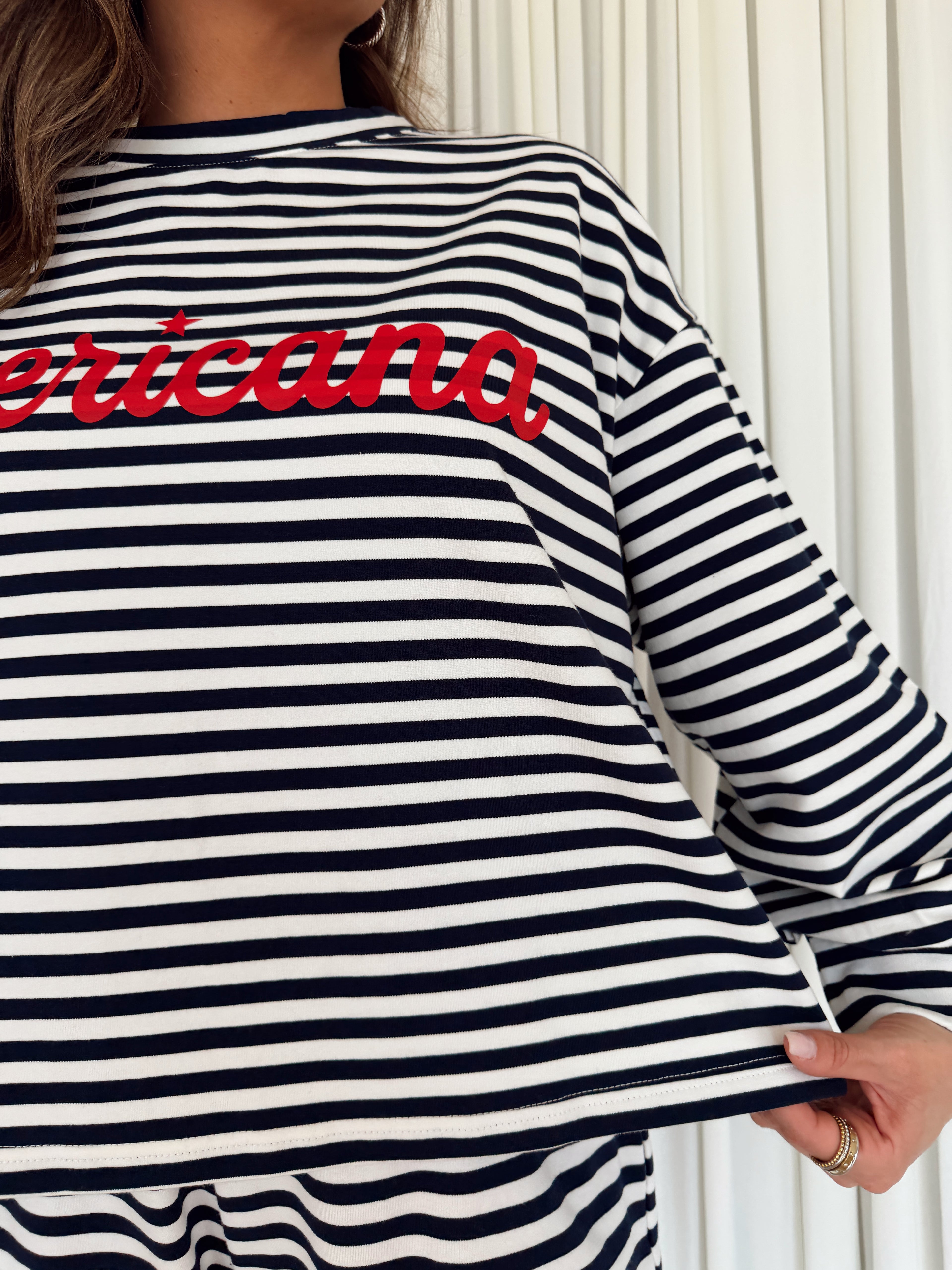 American Girl Oversized Striped T-shirt