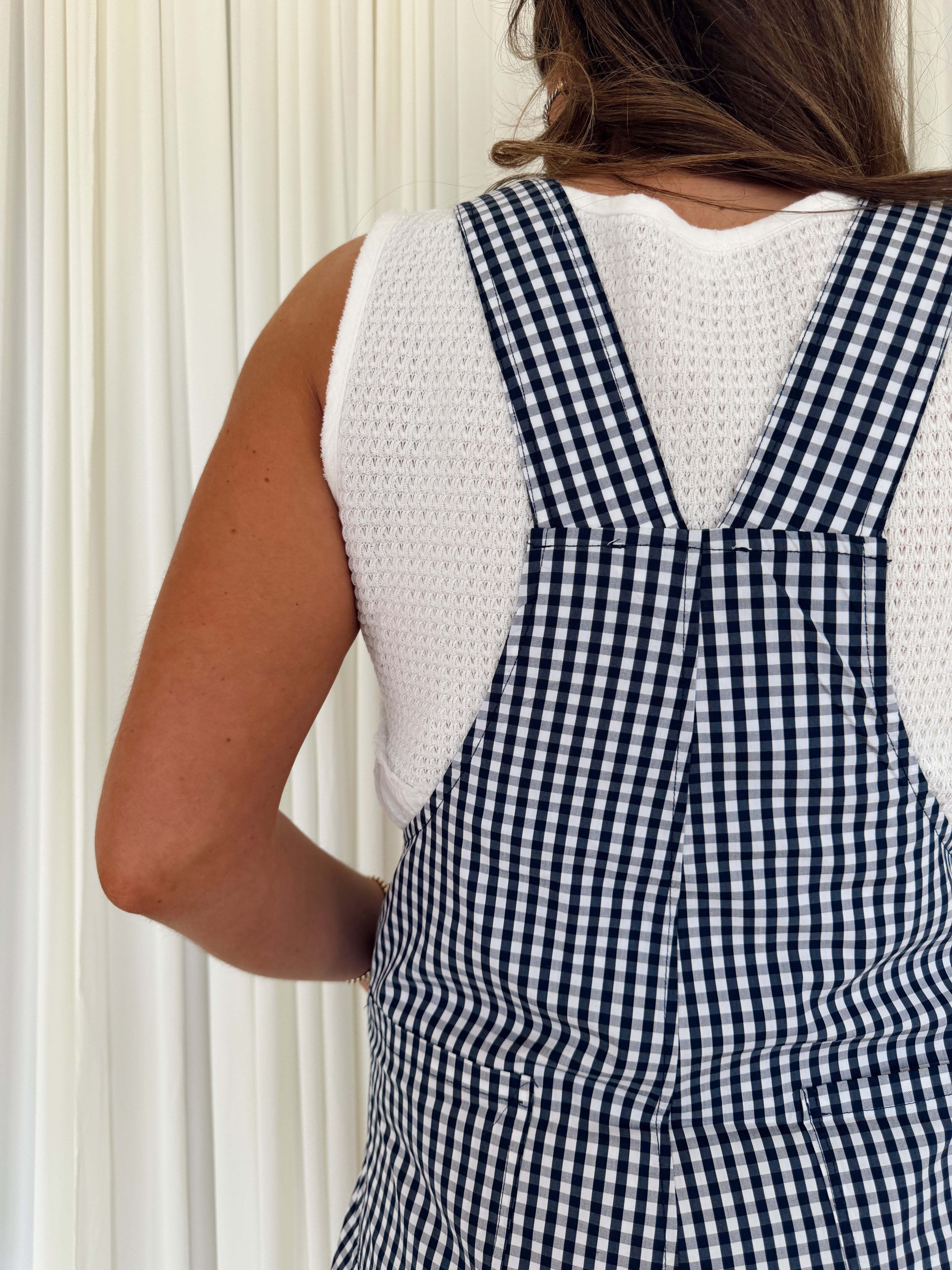 Gingham Printed Sleeveless Romper