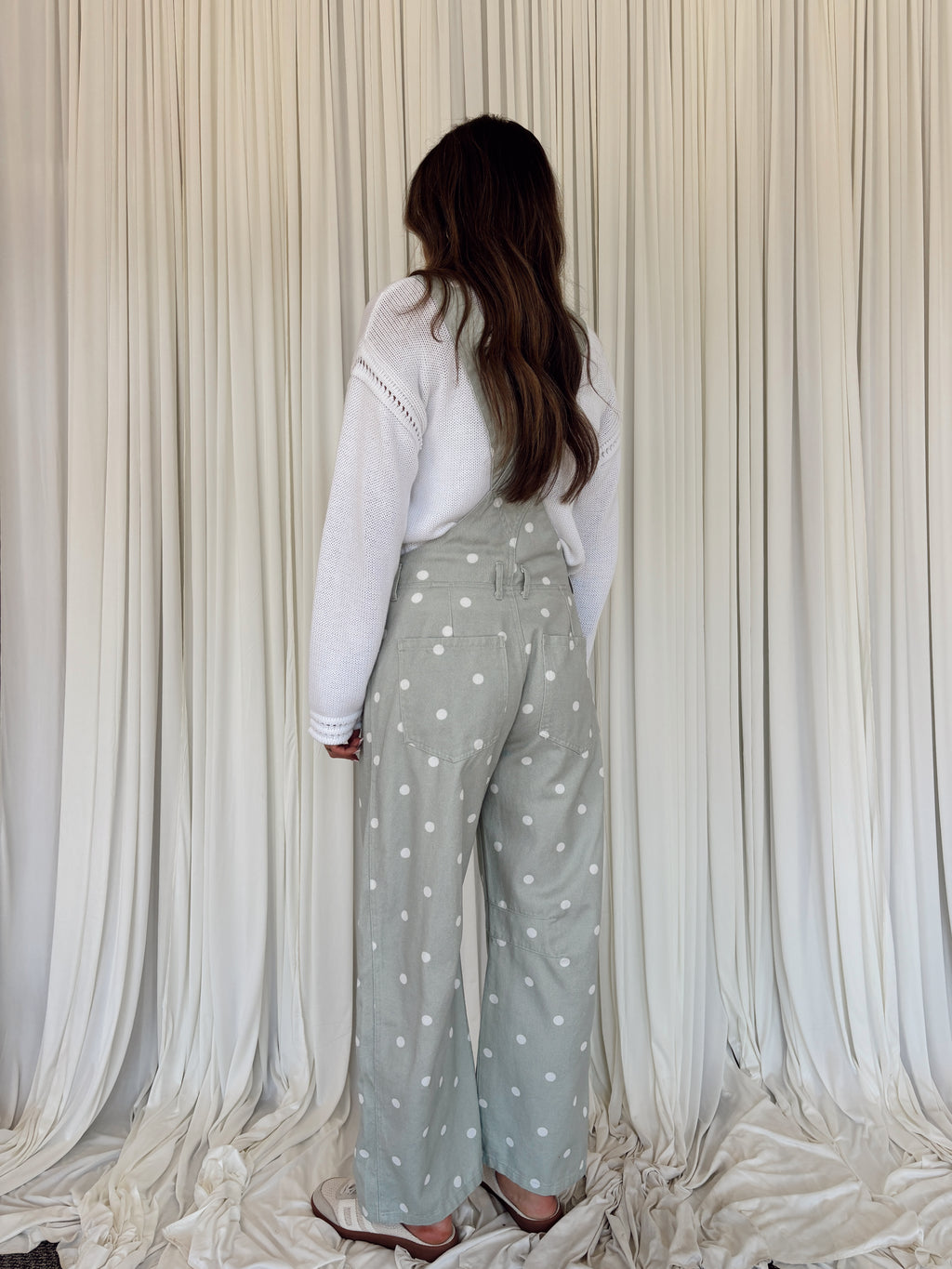 Polka Dot Barrel Overall Jumpsuit