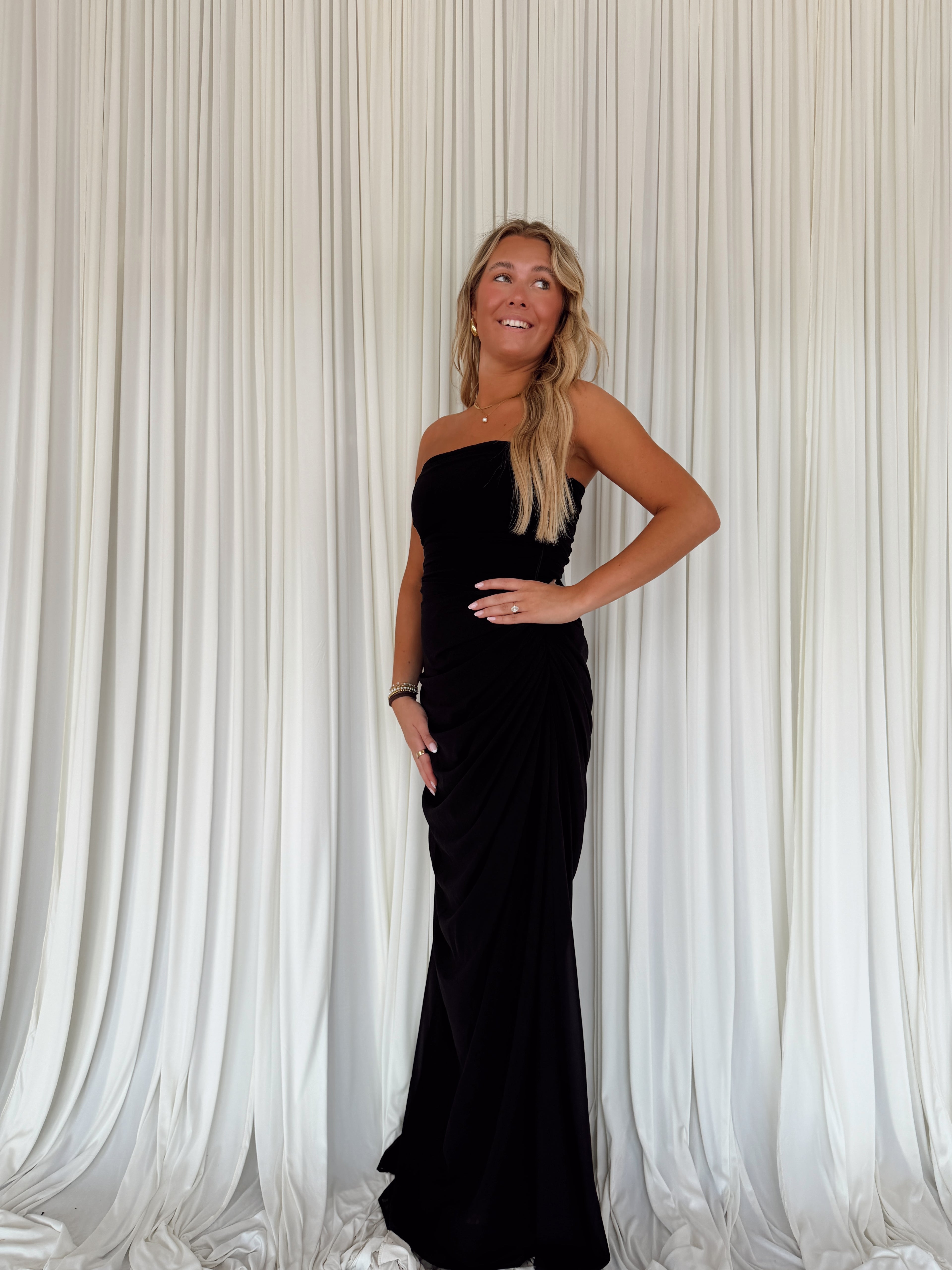 Chiffon Pintuck Maxi Dress