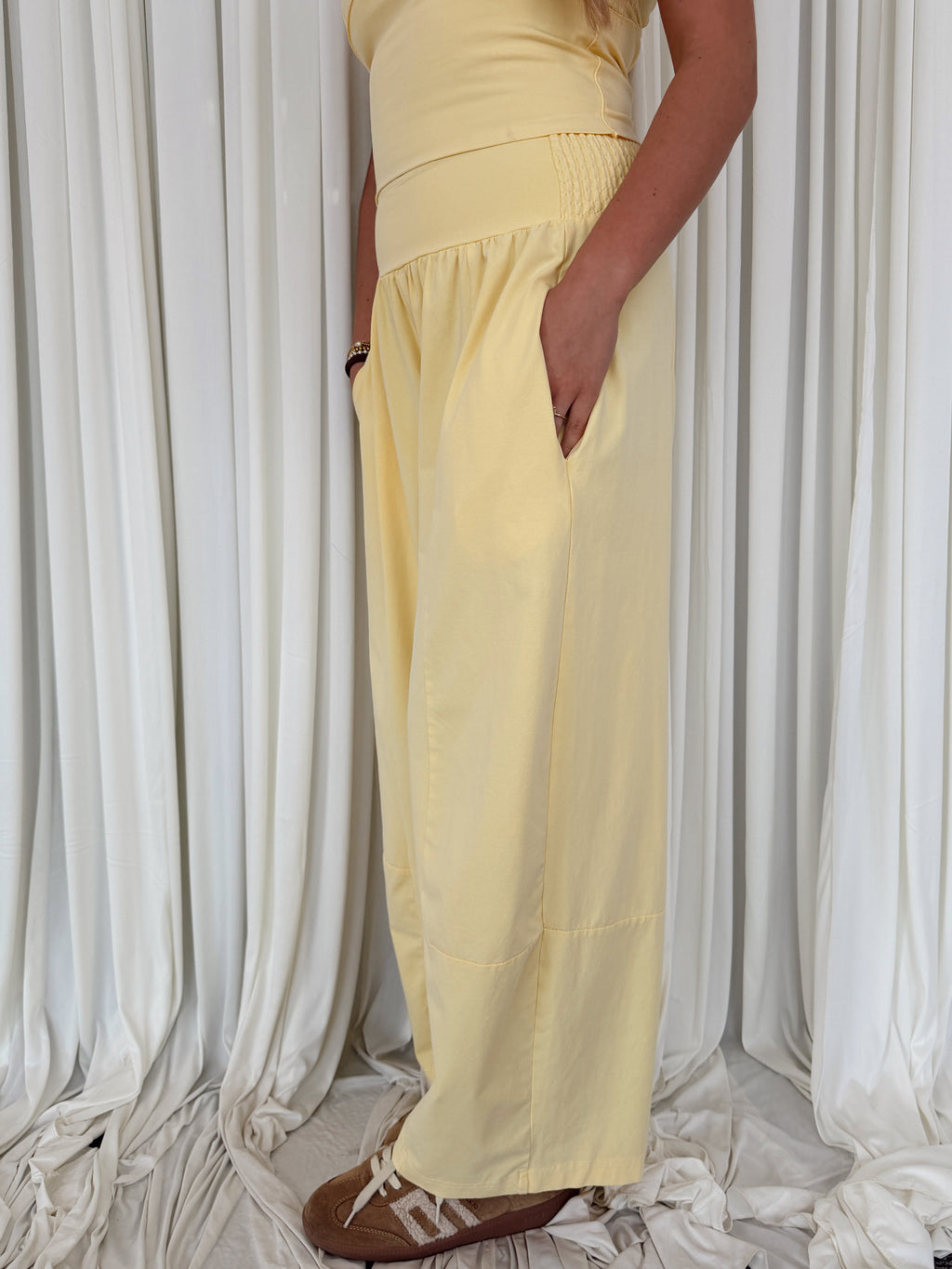 Mineral Washed Wide Leg Pants