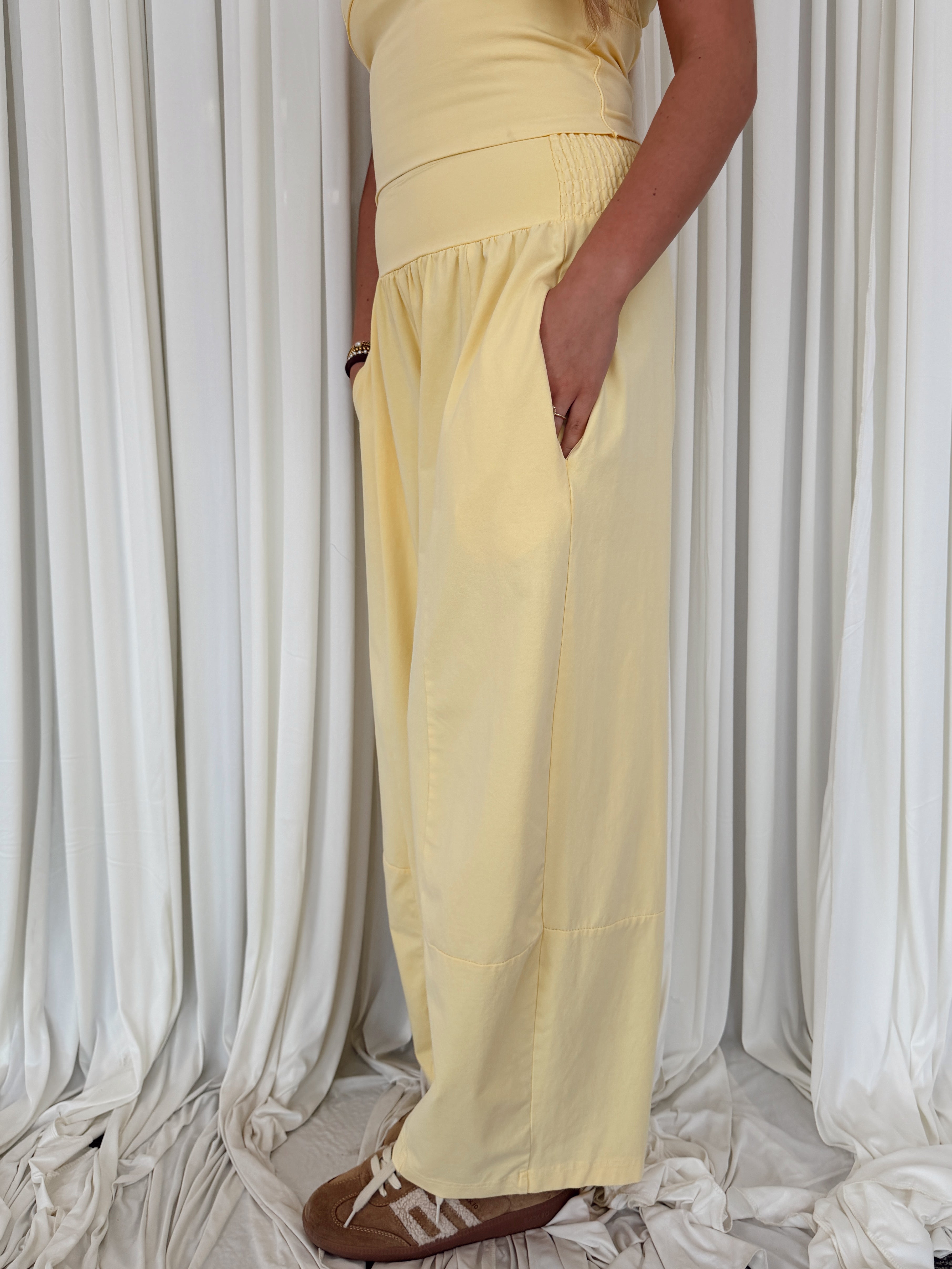 Mineral Washed Wide Leg Pants