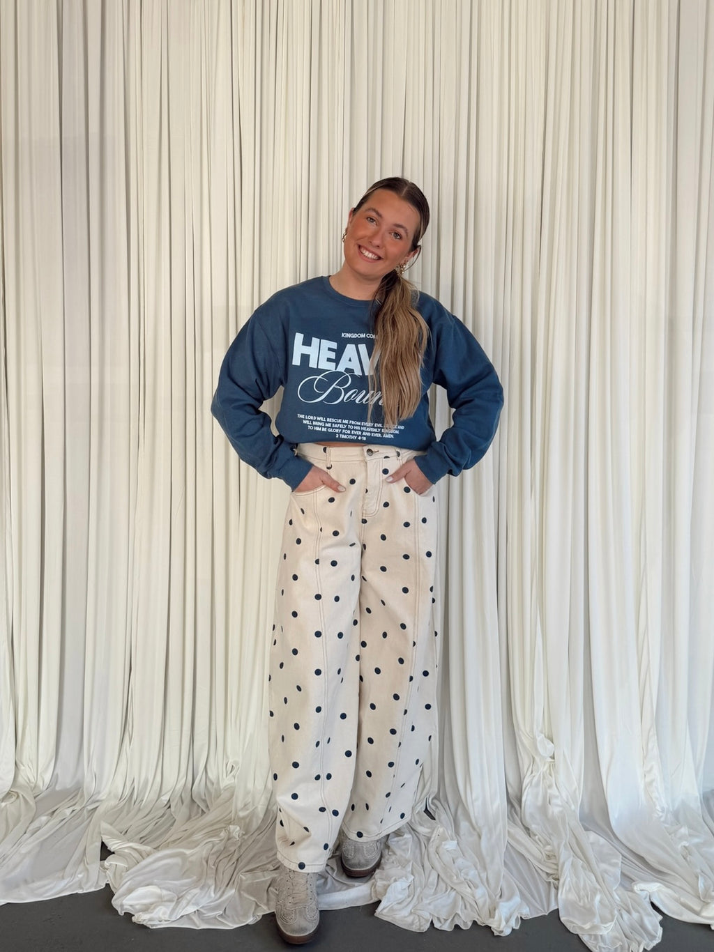 IP200313-01 Polka Dot Denim Pants