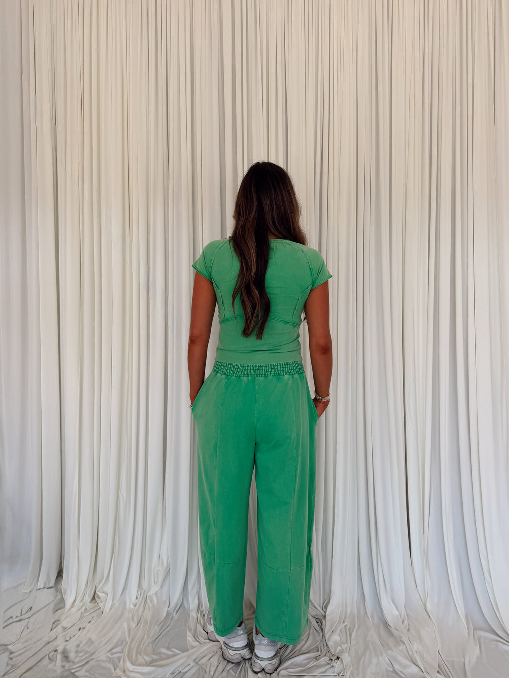 Mineral Washed Wide Leg Pants
