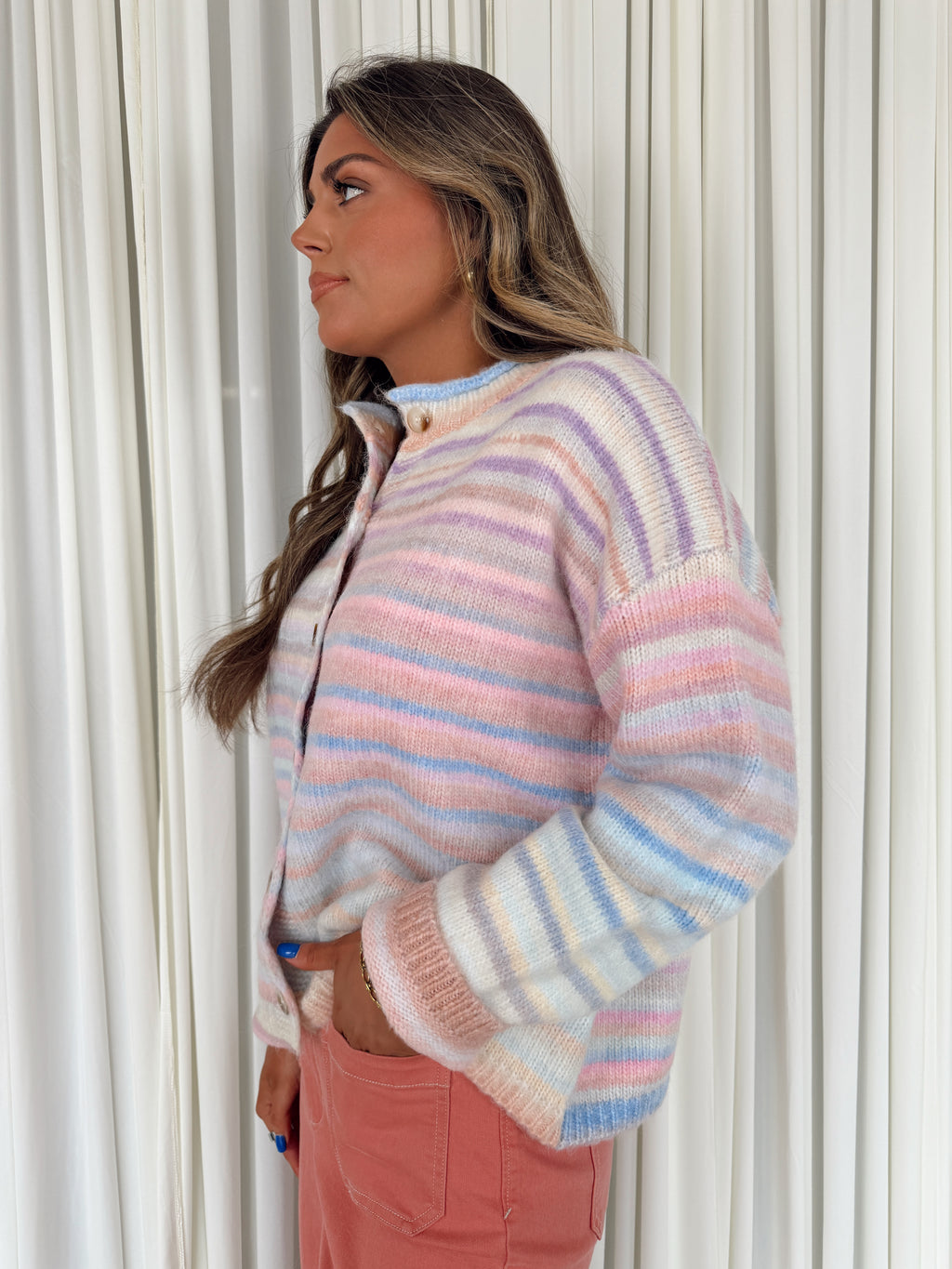 Button-Up Knit Sweater Cardigan