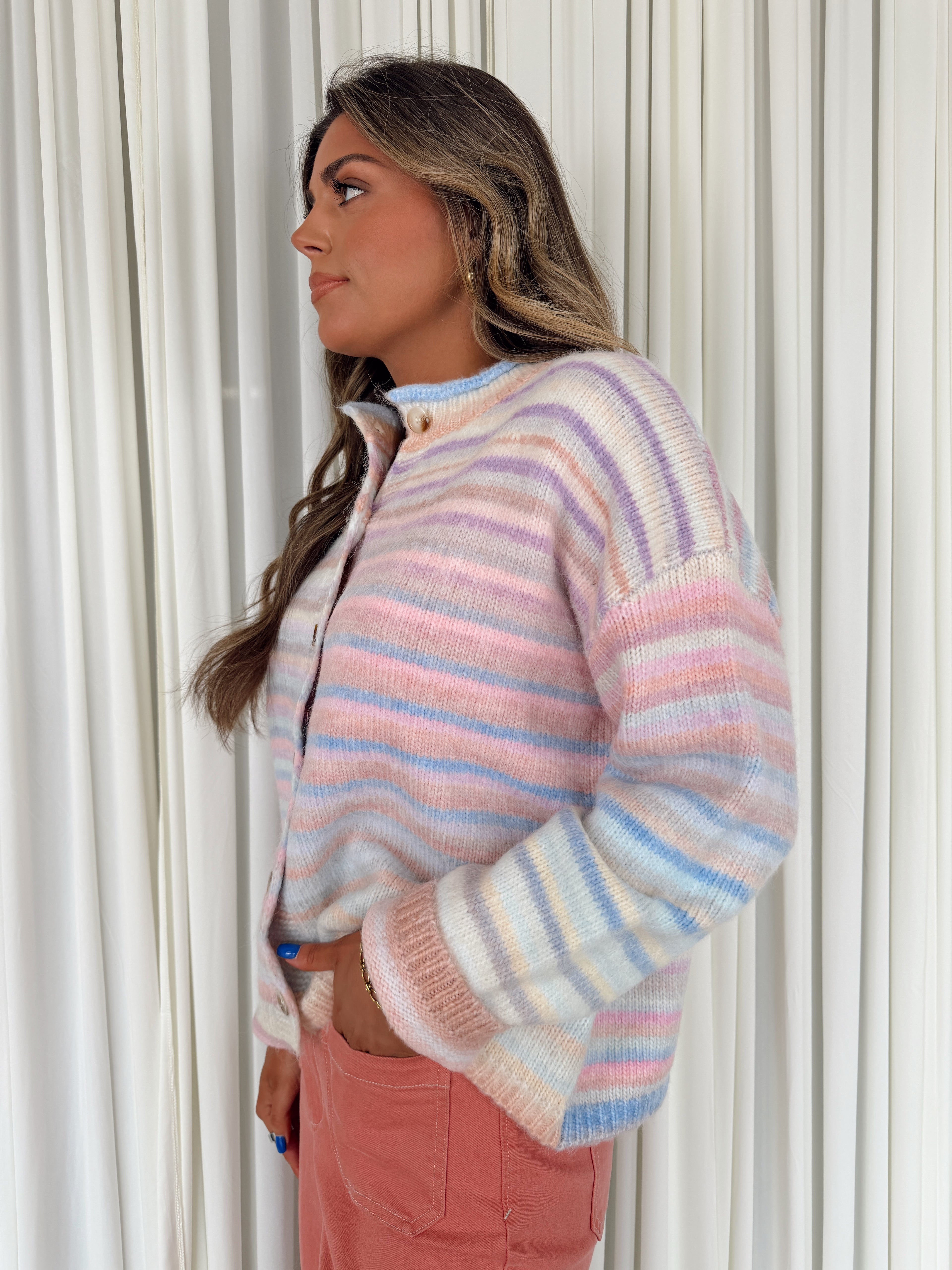 Button-Up Knit Sweater Cardigan