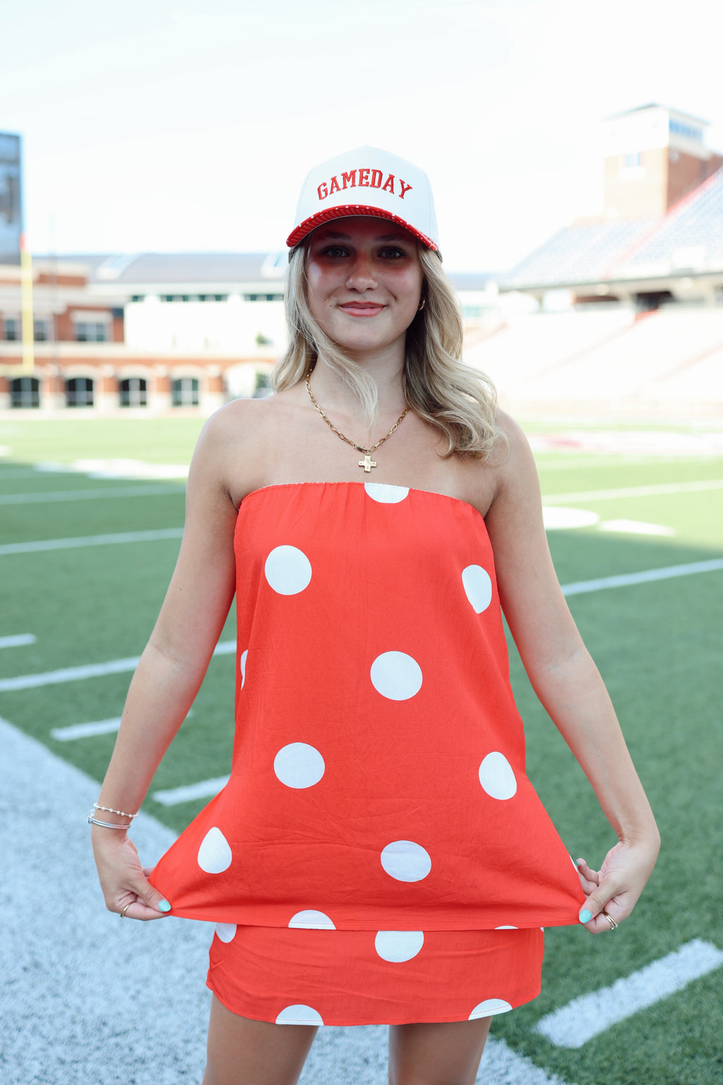Polka Dot  Strapless Top