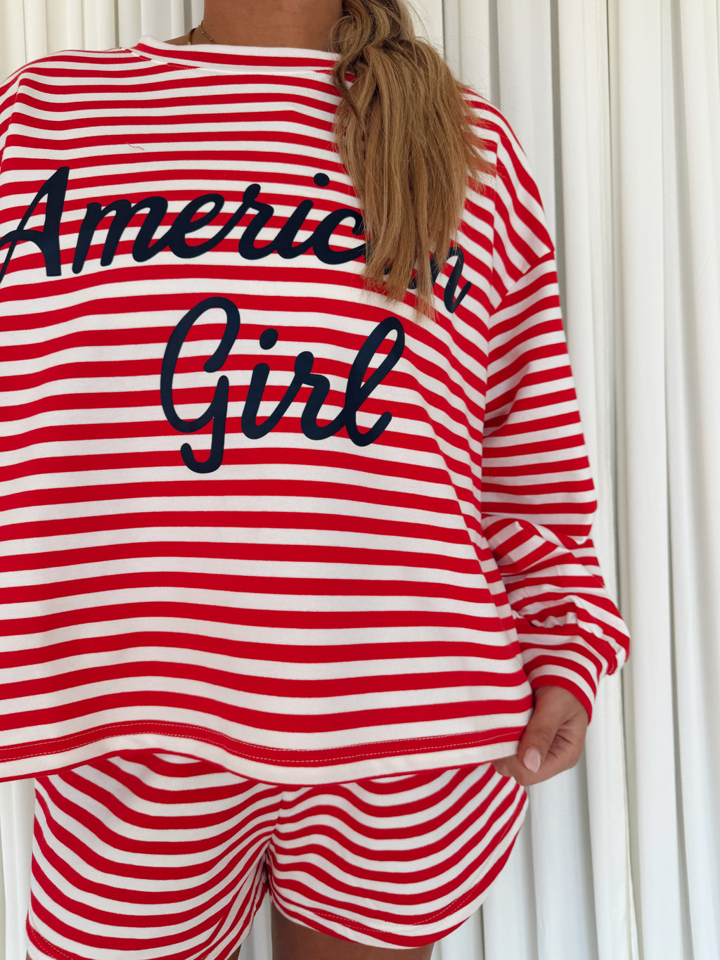 American Girl Oversized Striped T-shirt