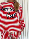 American Girl Oversized Striped T-shirt