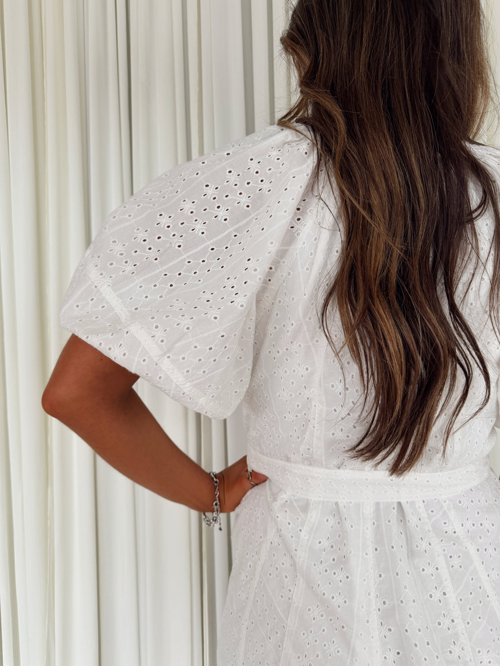 Scoop Neck Eyelet Romper