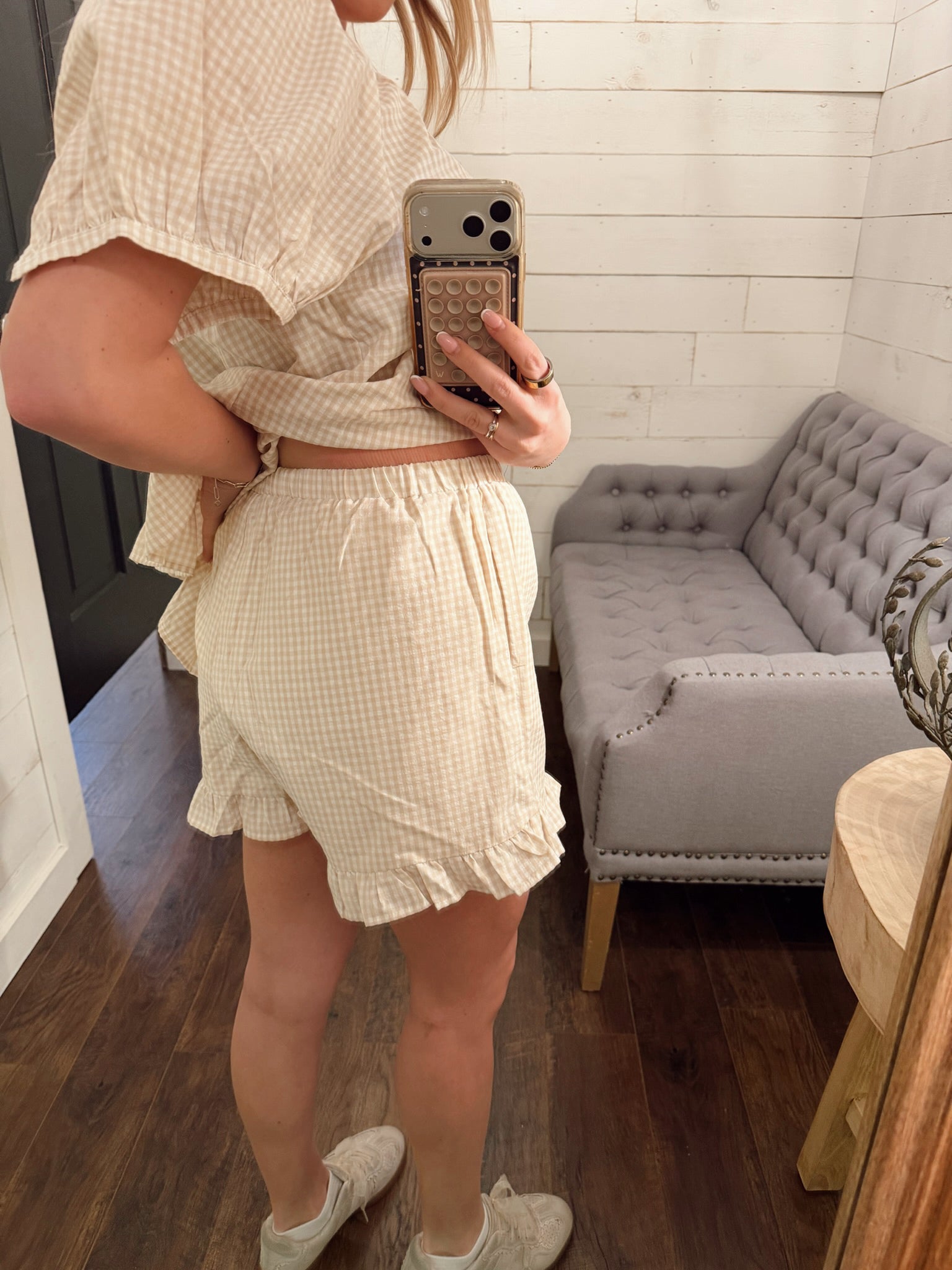 Gingham Ruffle Shorts