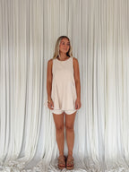 Flared A-Line Sleeveless Top - Cream