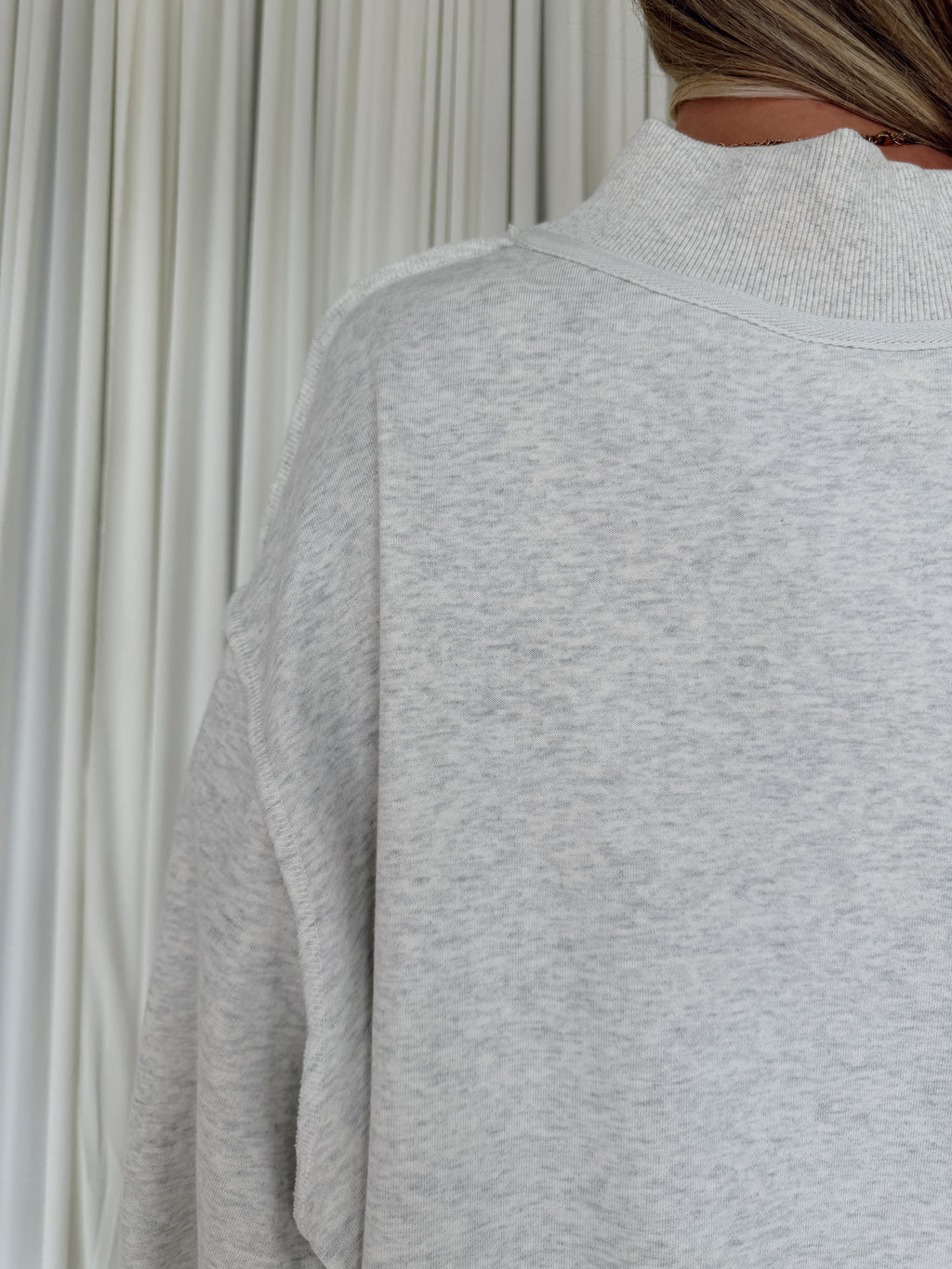 Patchwork "JESUS" Mock-neck Sweatshirt