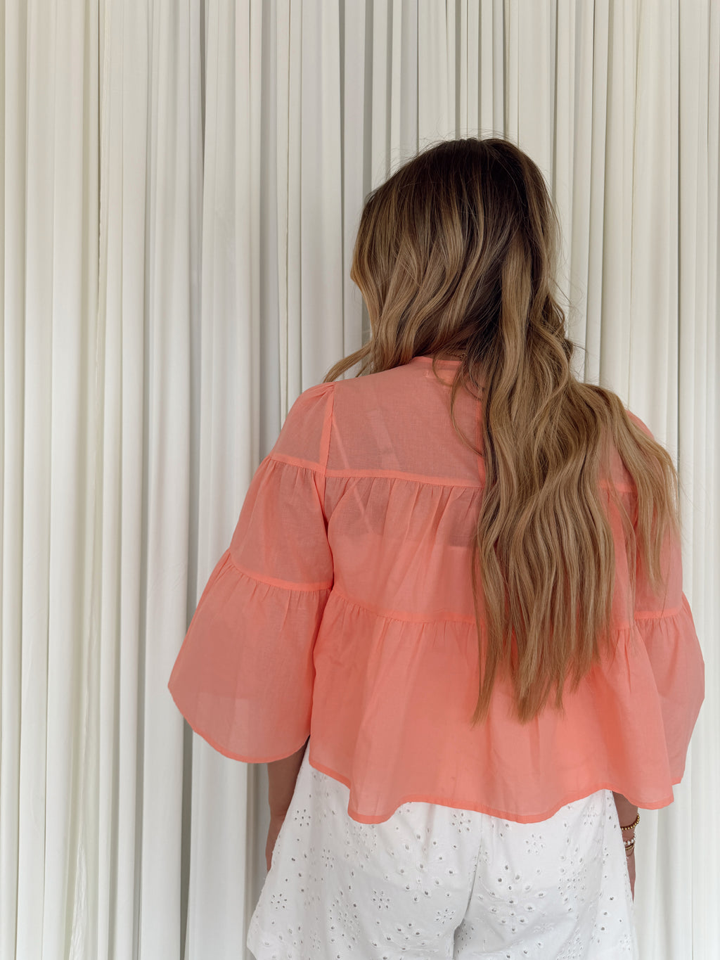 Tiered Relaxed Crop Blouse
