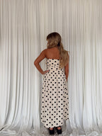 Polka Dot Strapless Tube Midi